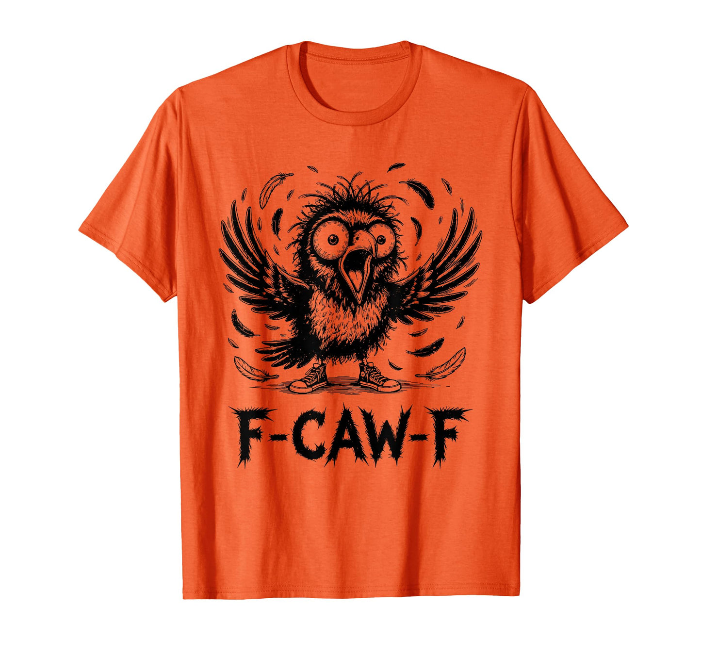 Funny Crow F-CAW-F Graphic Gothic Black Raven Moon Halloween T-Shirt