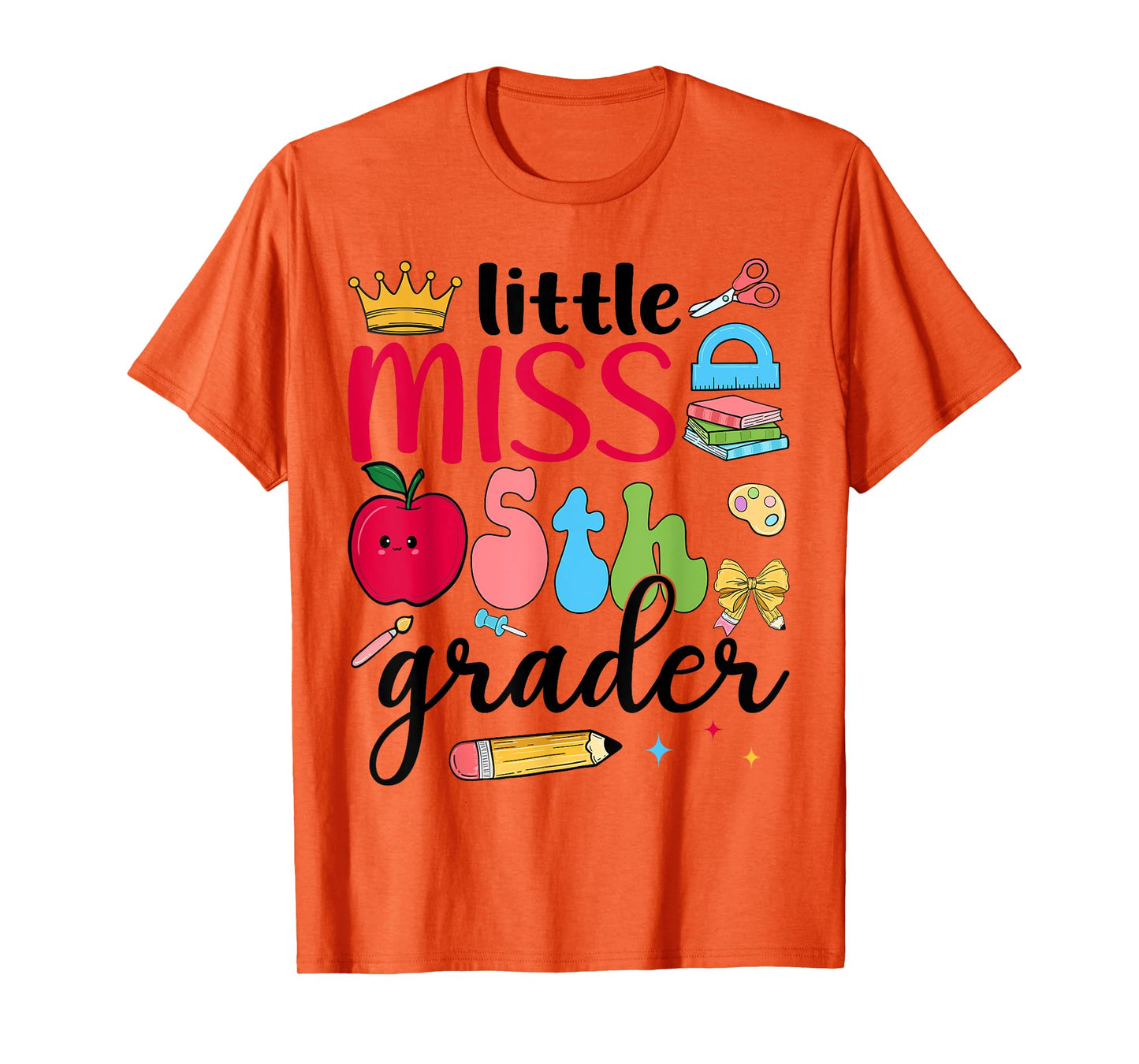Little Miss 5th Grader Fifth Day Of School Fifth Grade Girl T-Shirt