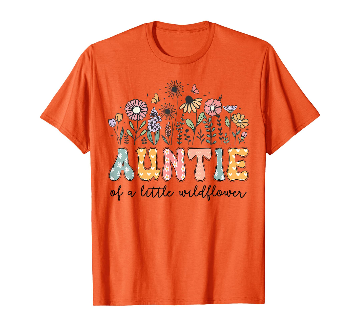 Auntie Of The Little Wildflower Baby Birthday Party T-Shirt