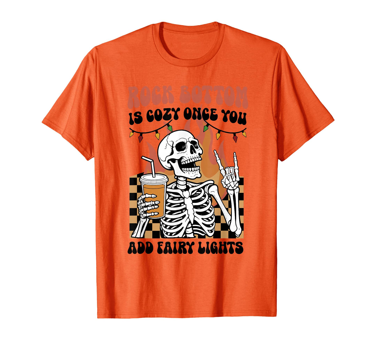 is Cozy Once You Add Fairy Light, Rock and Roll Skeleton Tee T-Shirt