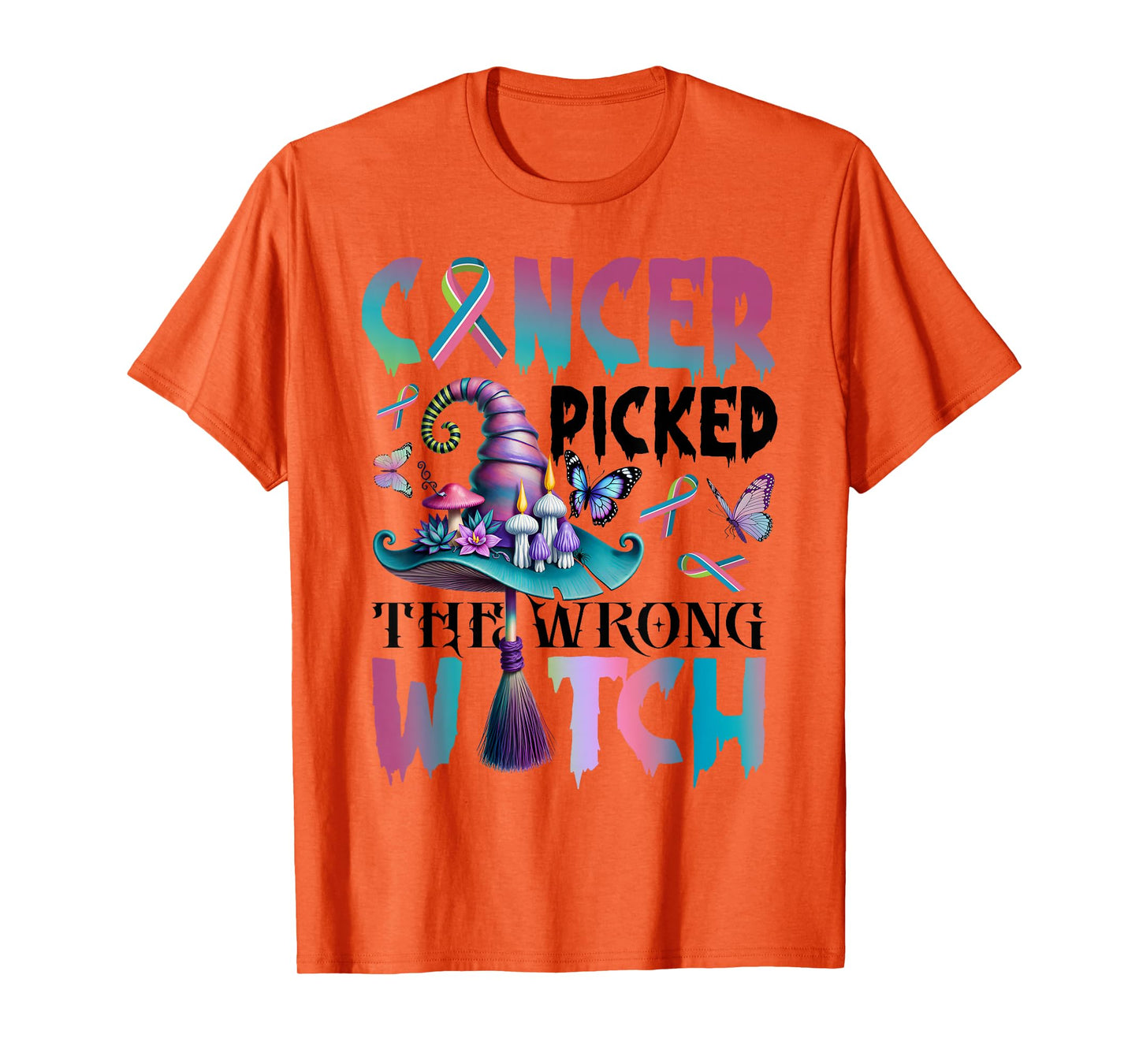 Pick The Wrong Witch Halloween Metastatic Breast Cancer T-Shirt