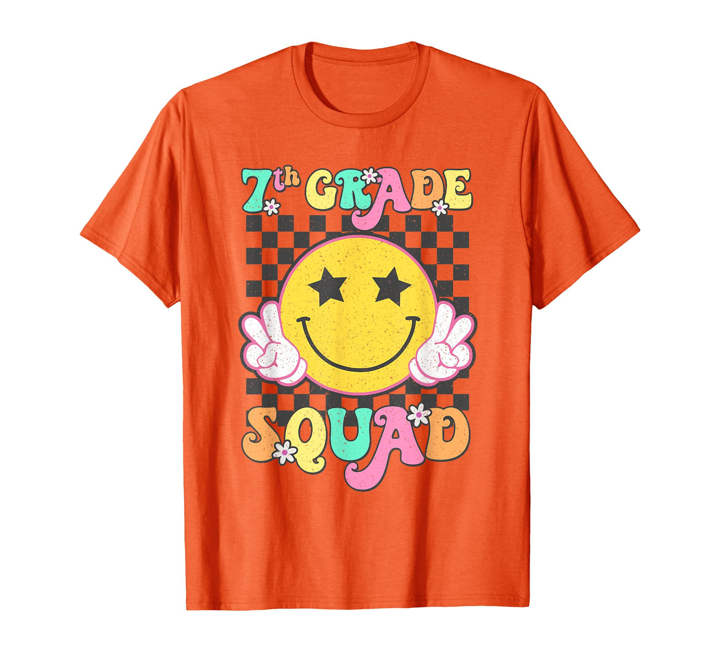 Seventh Grade Squad Smile Retro Back To School 7th Grade T-Shirt