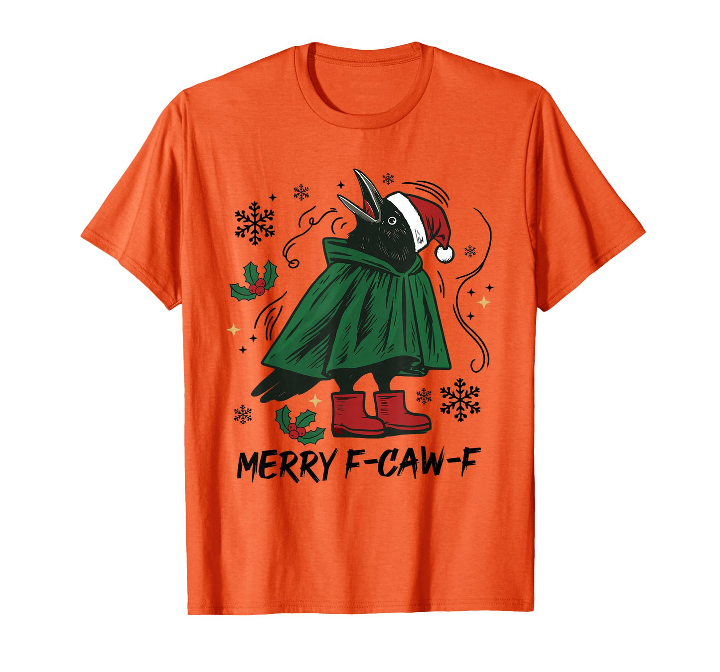 Merry F-CAW-F Crow Raven Christmas Dark Bird Crow Meme Xmas T-Shirt