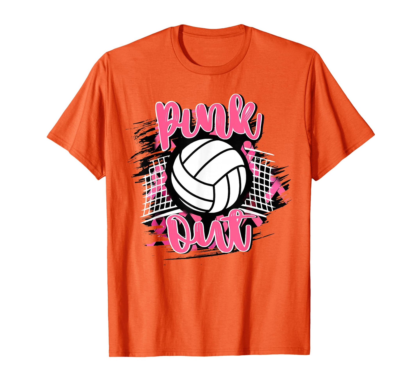 Pink Out Volleyball Breast Cancer Awareness Support Ribbon T-Shirt