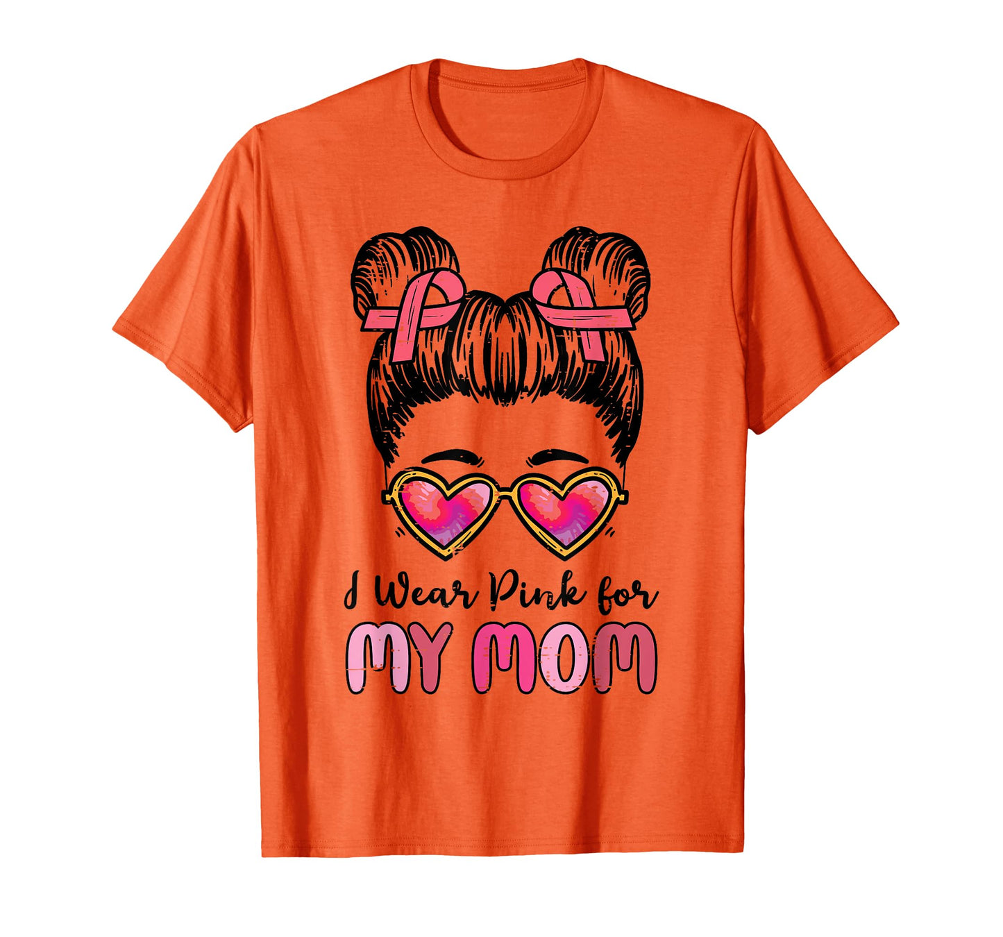 I Wear Pink For My Mom Breast Cancer Awareness Girls Kids T-Shirt