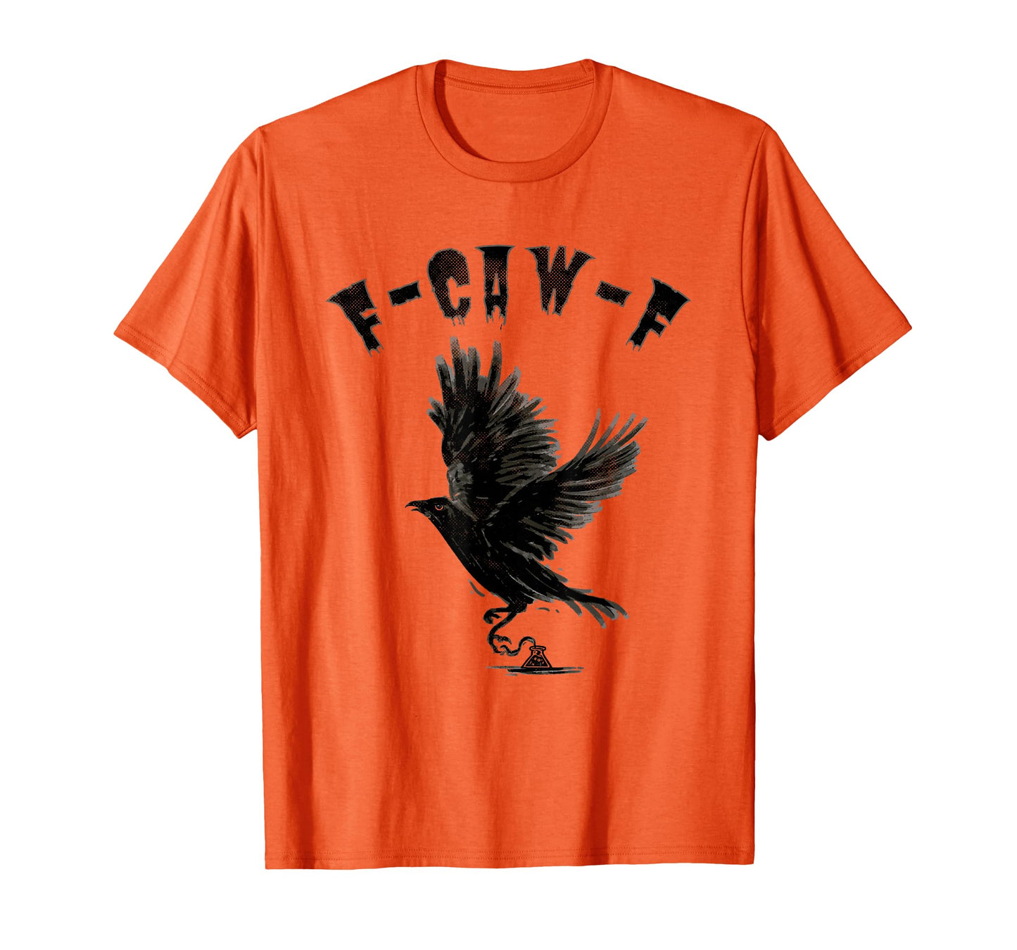 Dark Crow Raven Art F-CAW-F Gothic Flying Bird Design T-Shirt