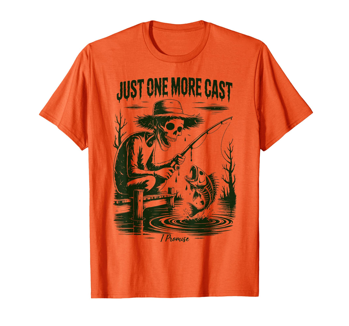 Just One More Cast Skeleton Fishing Halloween Best Fisherman T-Shirt