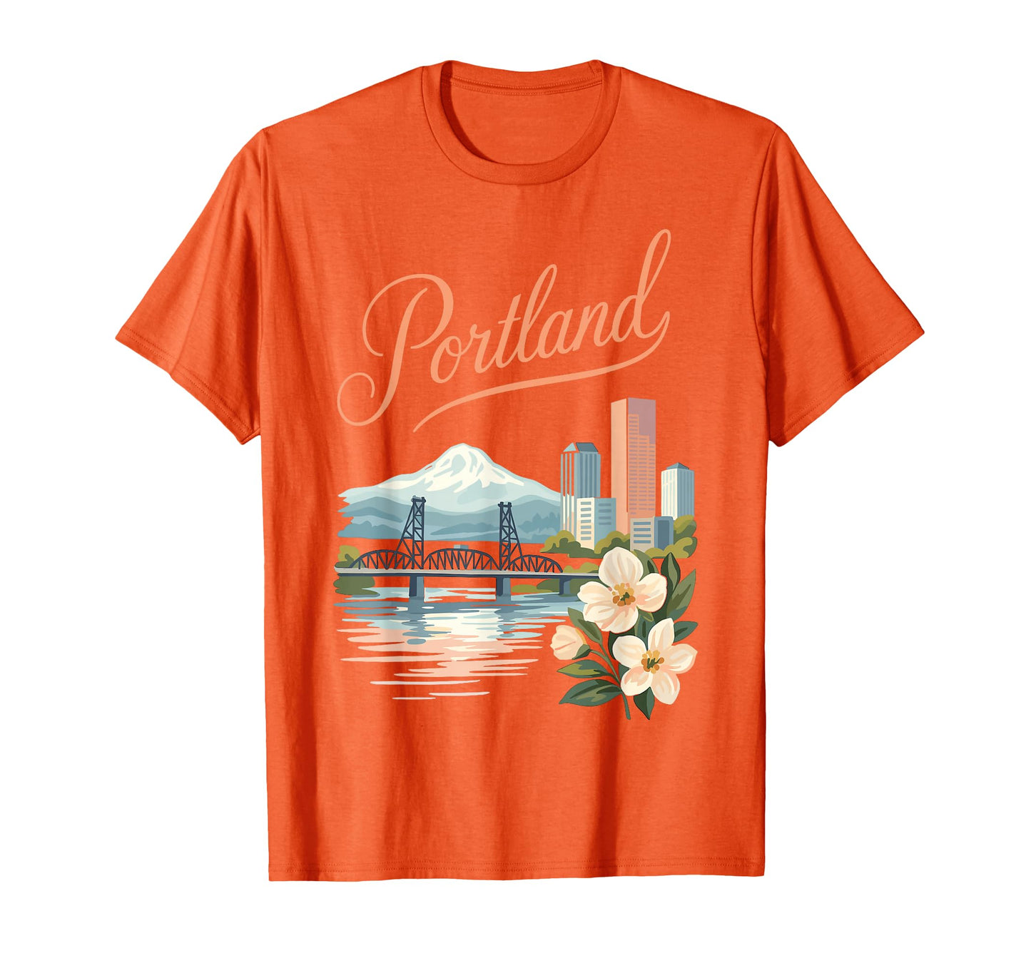 Portland Oregon City Skyline Pacific Northwest Graphic T-Shirt