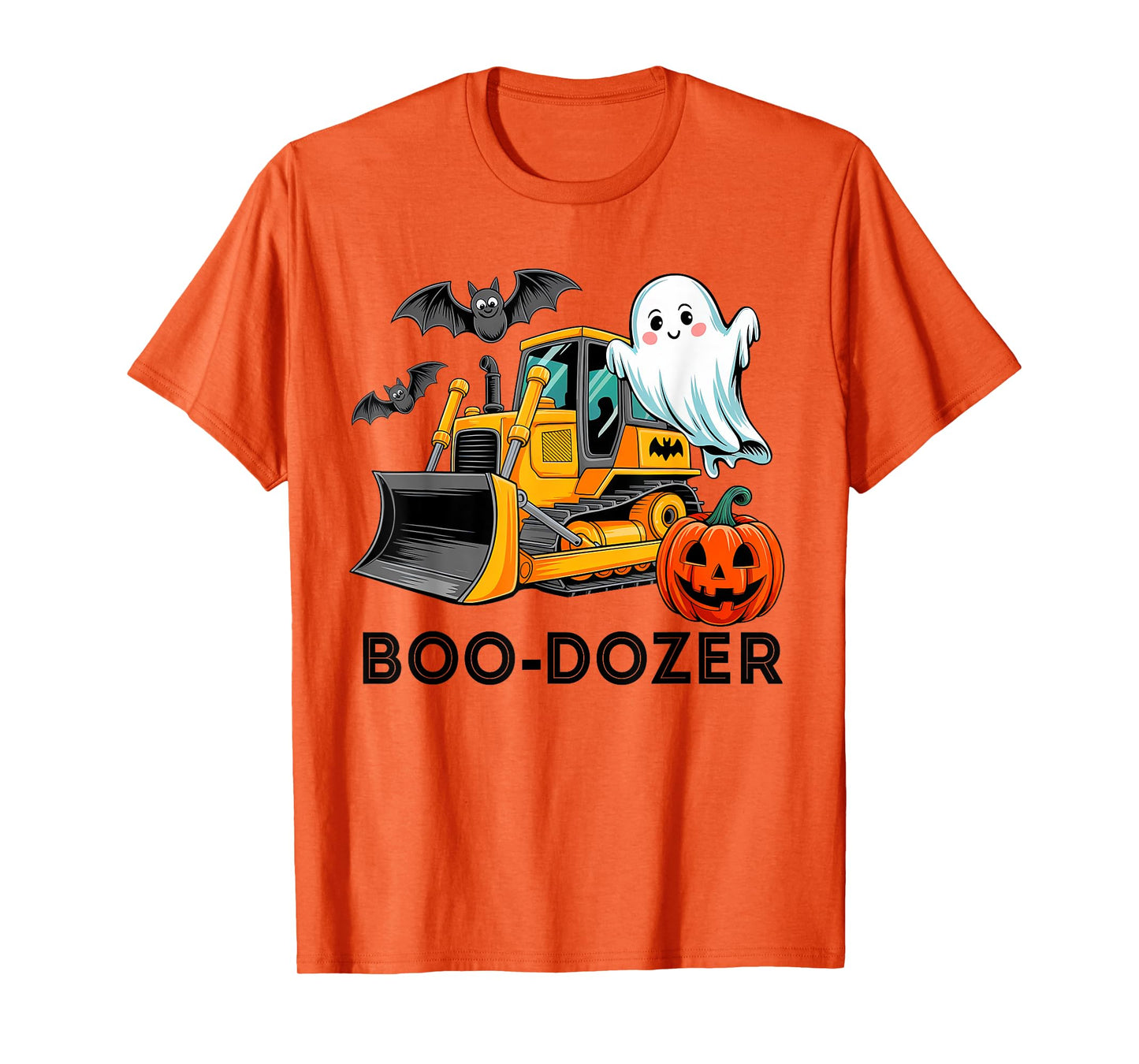 Halloween Bulldozer Construction Trucks Ghost Halloween Kids T-Shirt