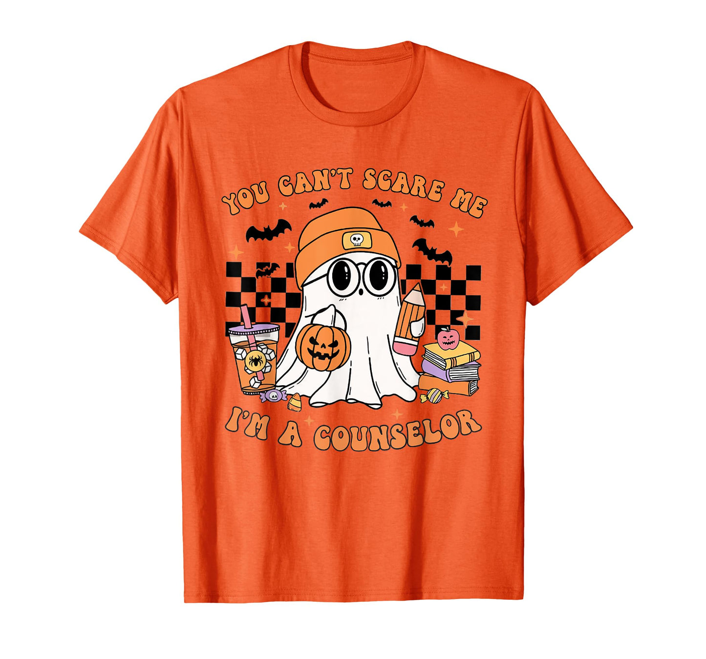 You Can't Scare Me I'm A Counselor Halloween Pumpkin Fall T-Shirt