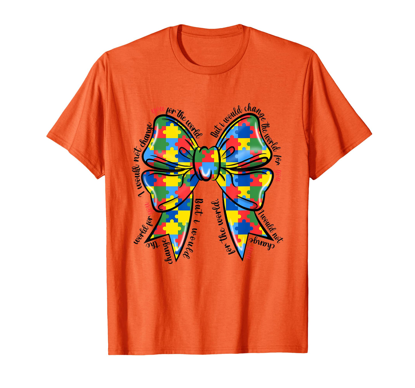 Coquette Bow Ribbon Autism Awareness Autistic T-Shirt