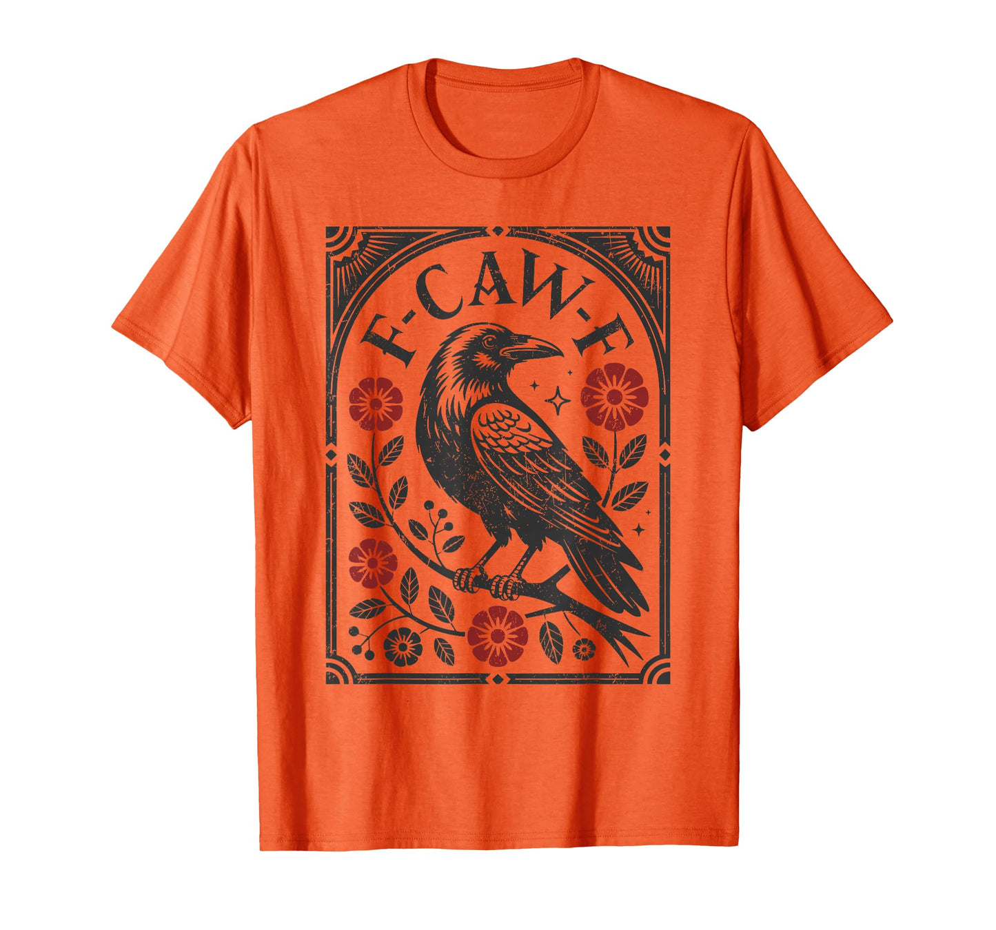 F-Caw-F Black Crow Pun Funny Bird Cawing Grunge T-Shirt