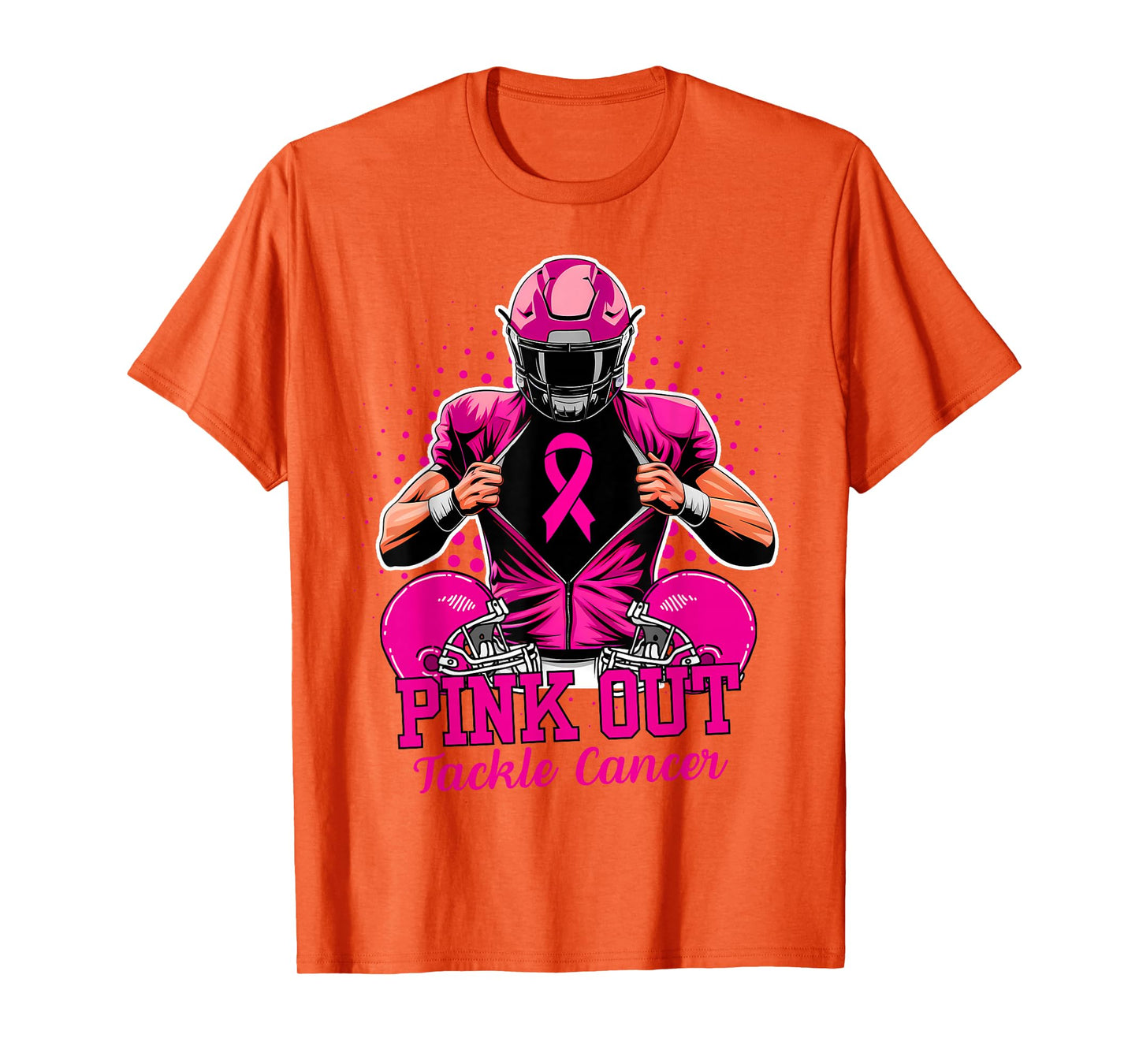 Breast Cancer Awareness Pink Ribbon Football Support Women T-Shirt