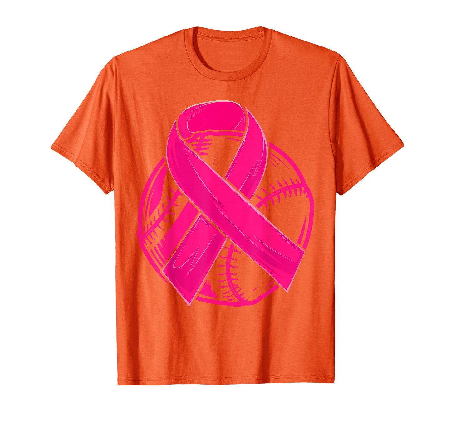 Baseball Awareness Pink Ribbon Baseball Breast Cancer T-Shirt