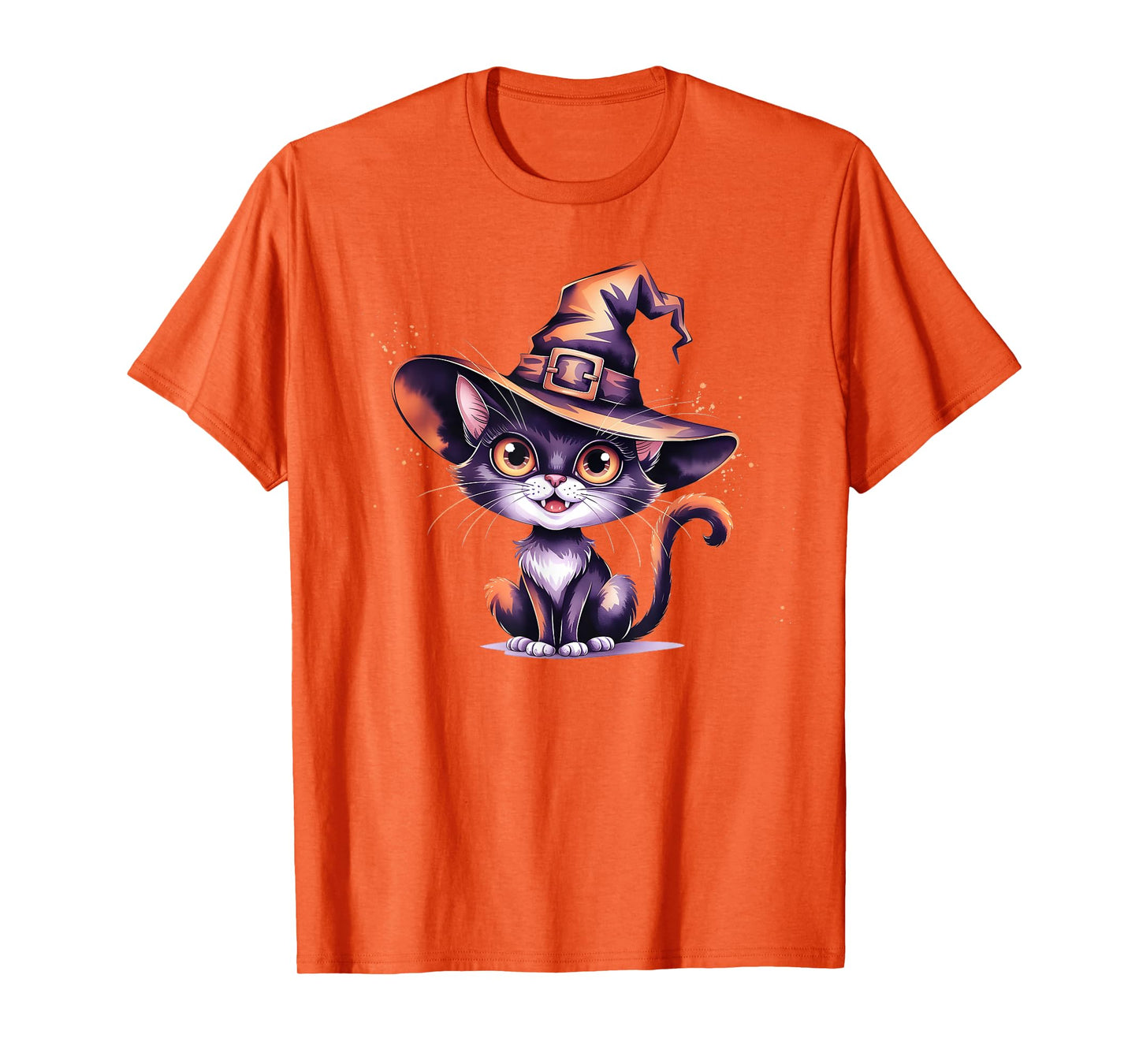 Cute Witch Black Cat Spooky Witches Squad Wizard Halloween T-Shirt