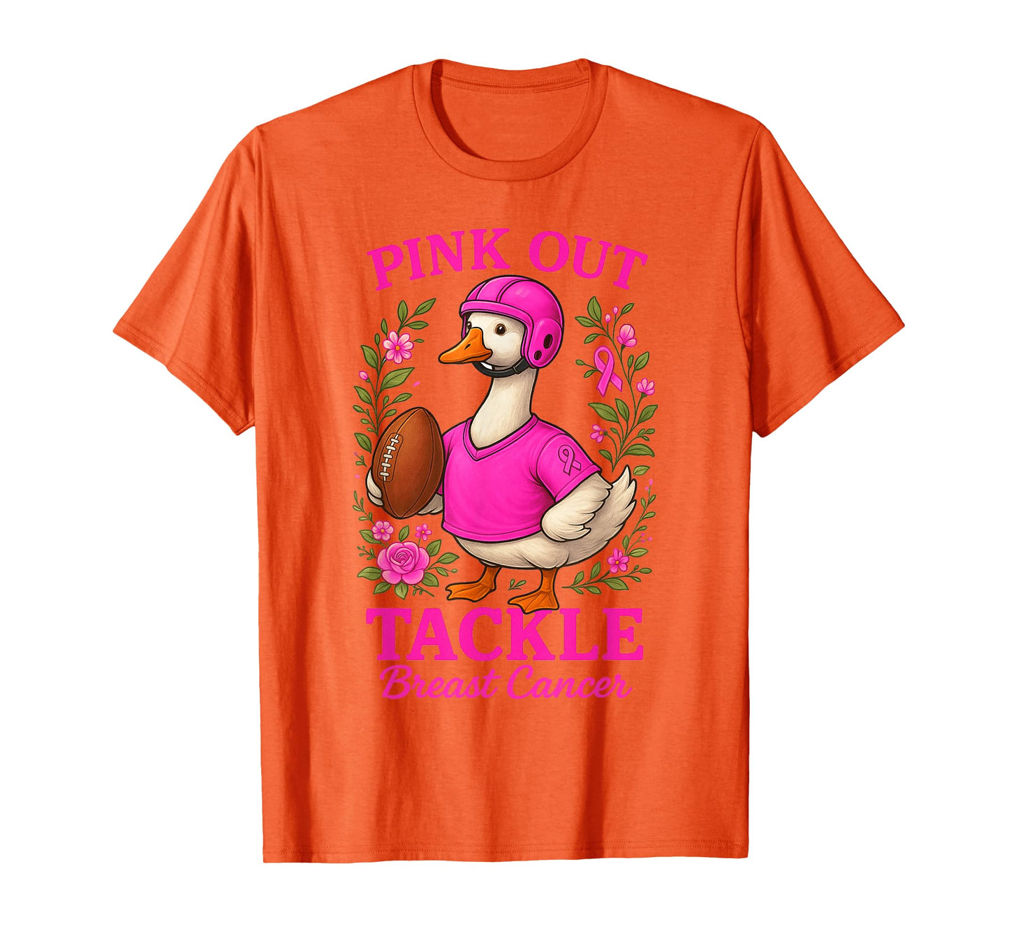 Pink Out Tackle Breast Cancer American Football Goose Women T-Shirt