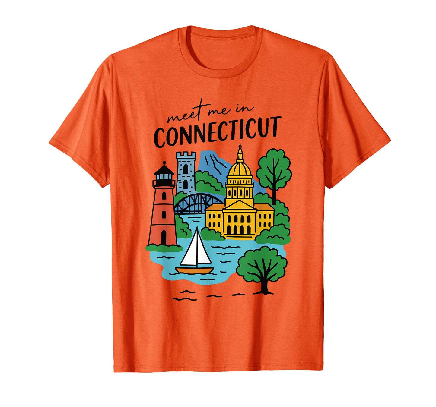 Meet me in Connecticut - Cute US State Travel Retro Design T-Shirt