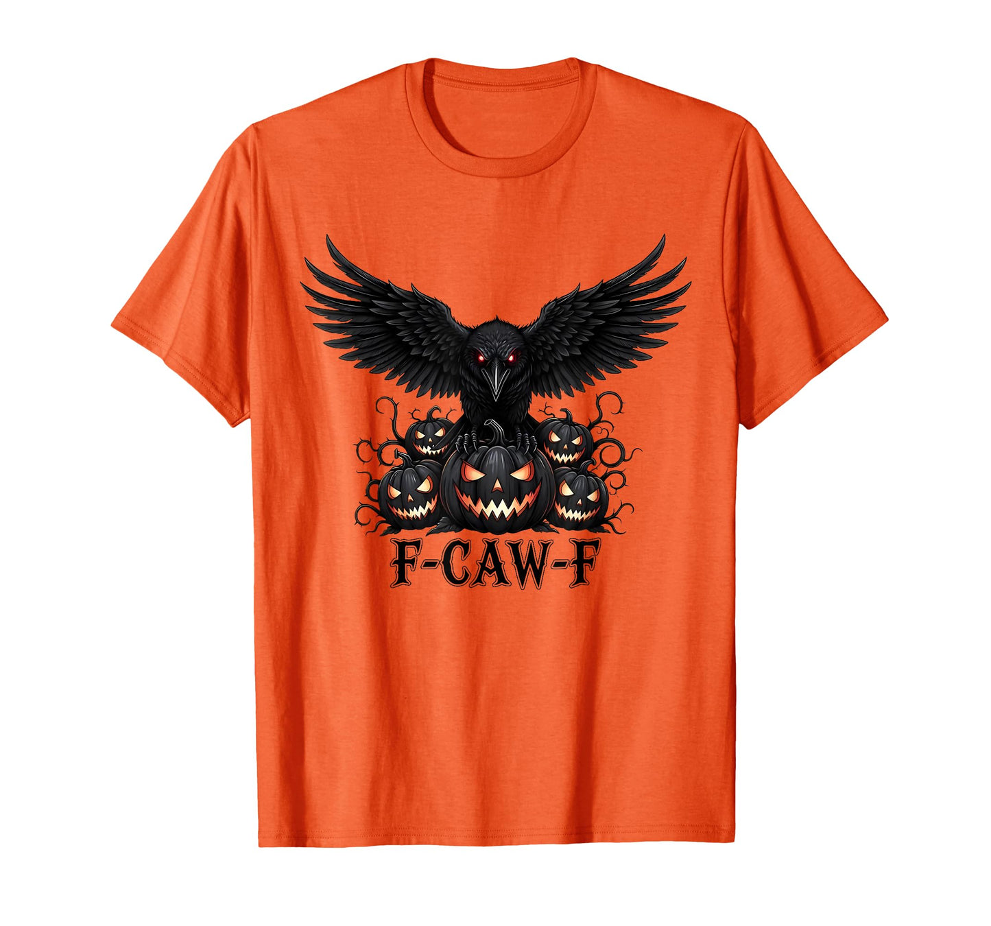 Halloween Costume F Caw F Black Bird F-Caw-F Crow Pumpkin T-Shirt