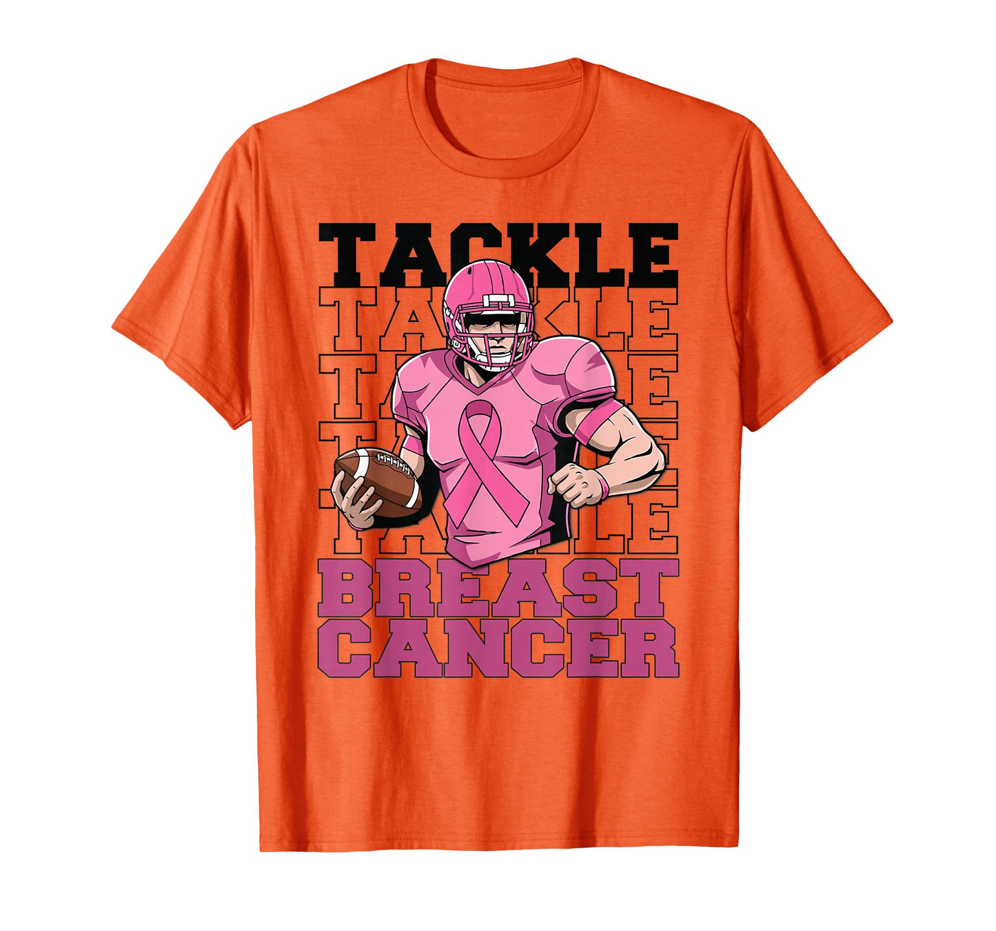 Tackle Breast Cancer Awareness American Football Women Kids T-Shirt