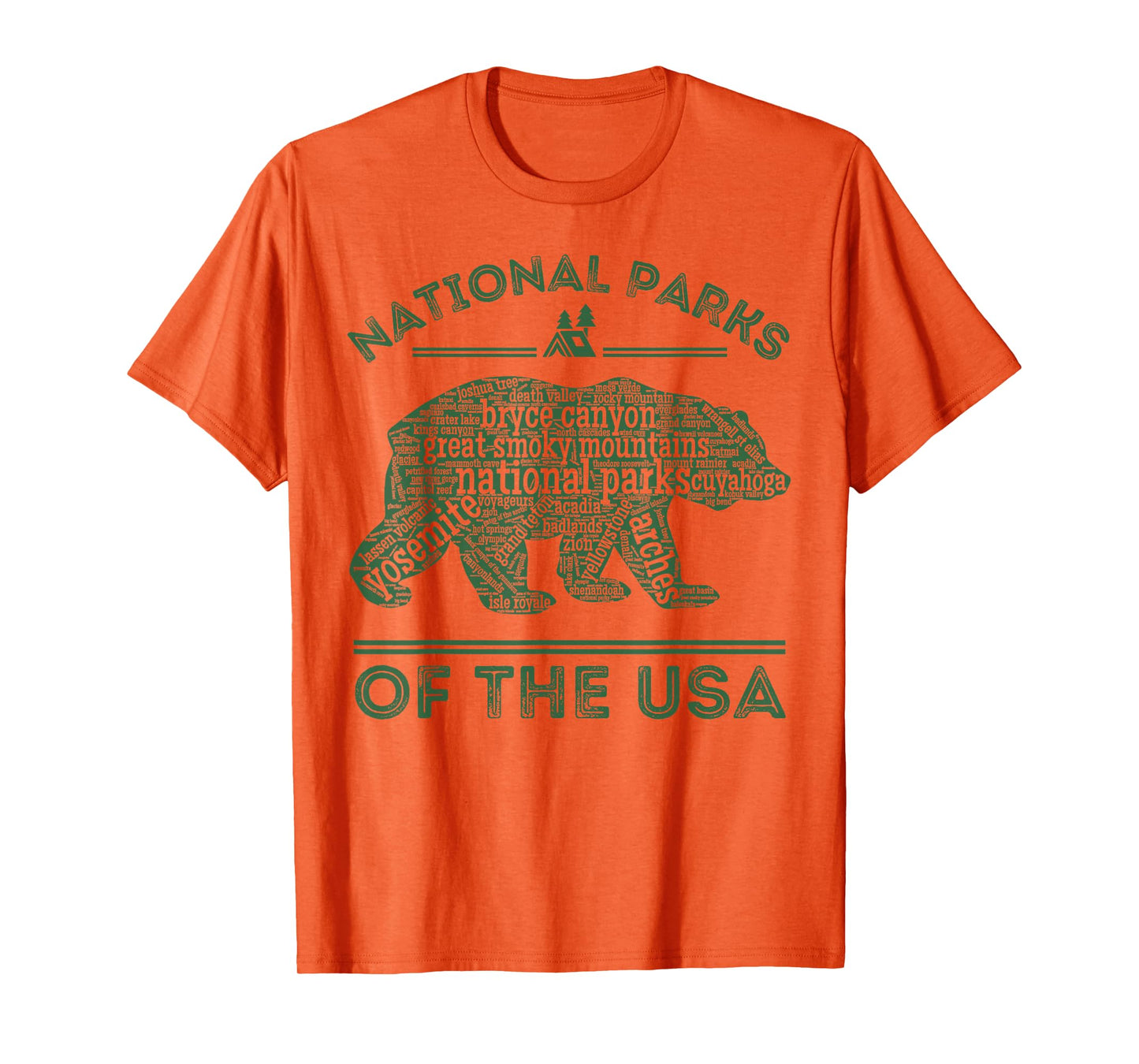 National Parks Bear Hiking Travel Camping Outdoors Retro USA T-Shirt