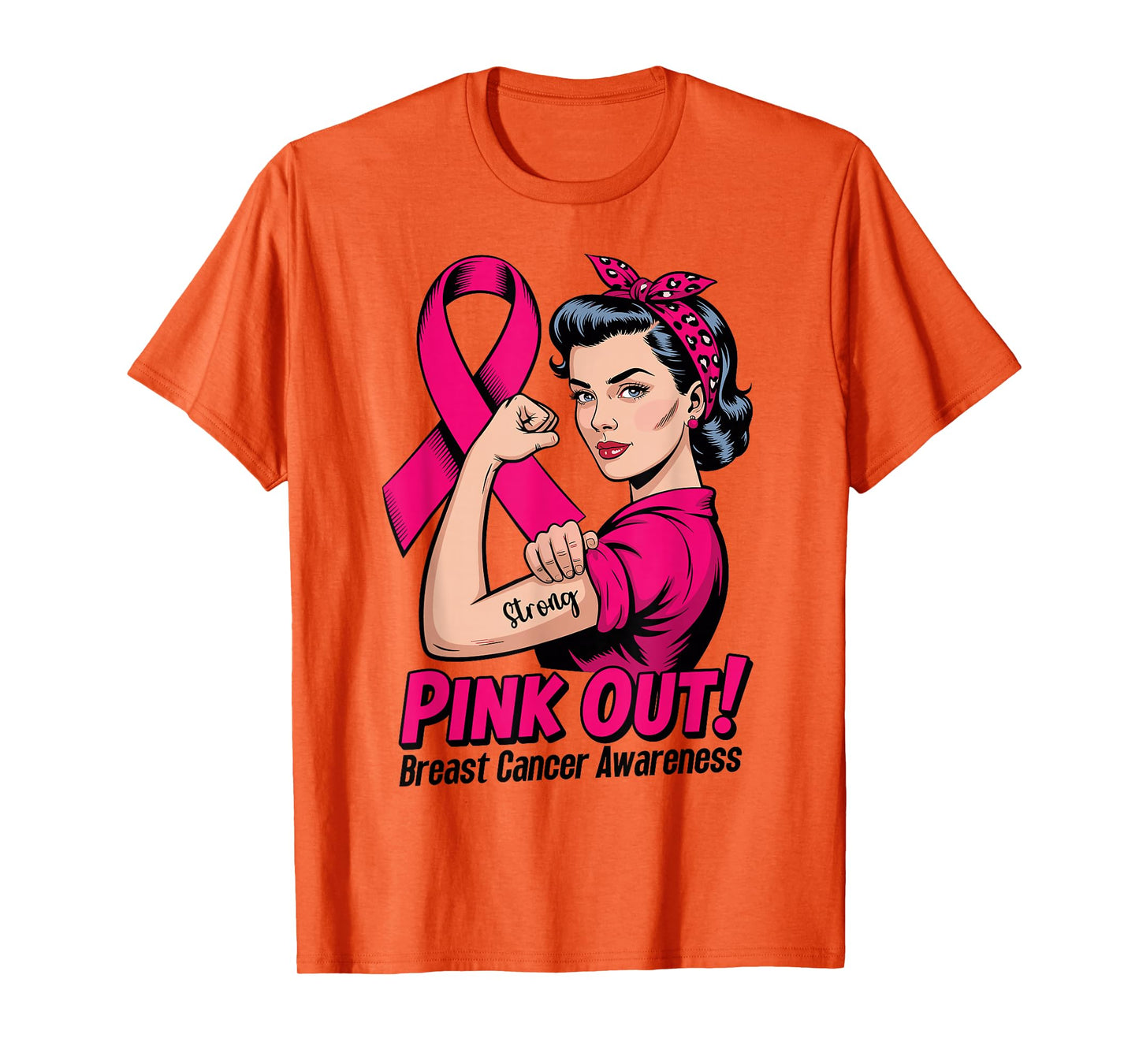 Pink Out Breast Cancer Awareness Month Strong Survivor Nurse T-Shirt