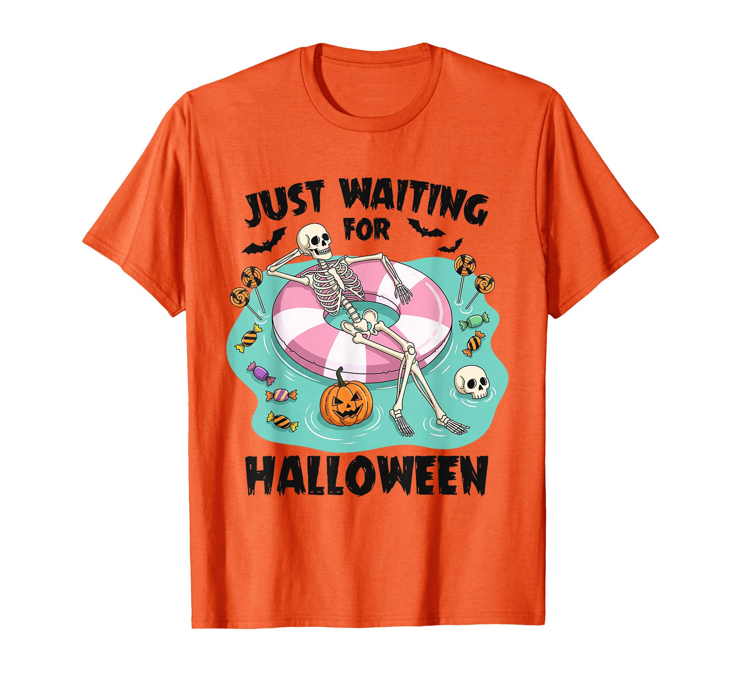 Spooky Summer Skeleton Just Waiting for Halloween T-Shirt