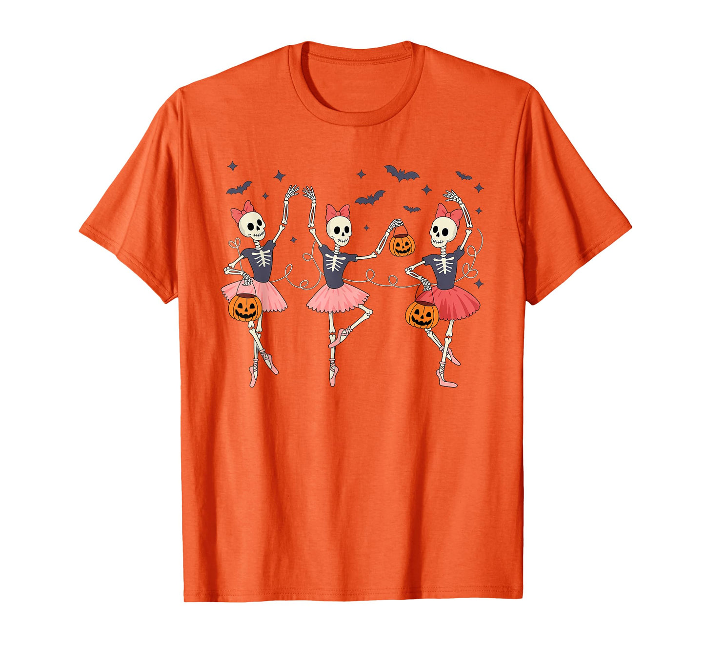 Ballet Pumpkin Skeleton Dance Halloween Men Women Boys Girl T-Shirt