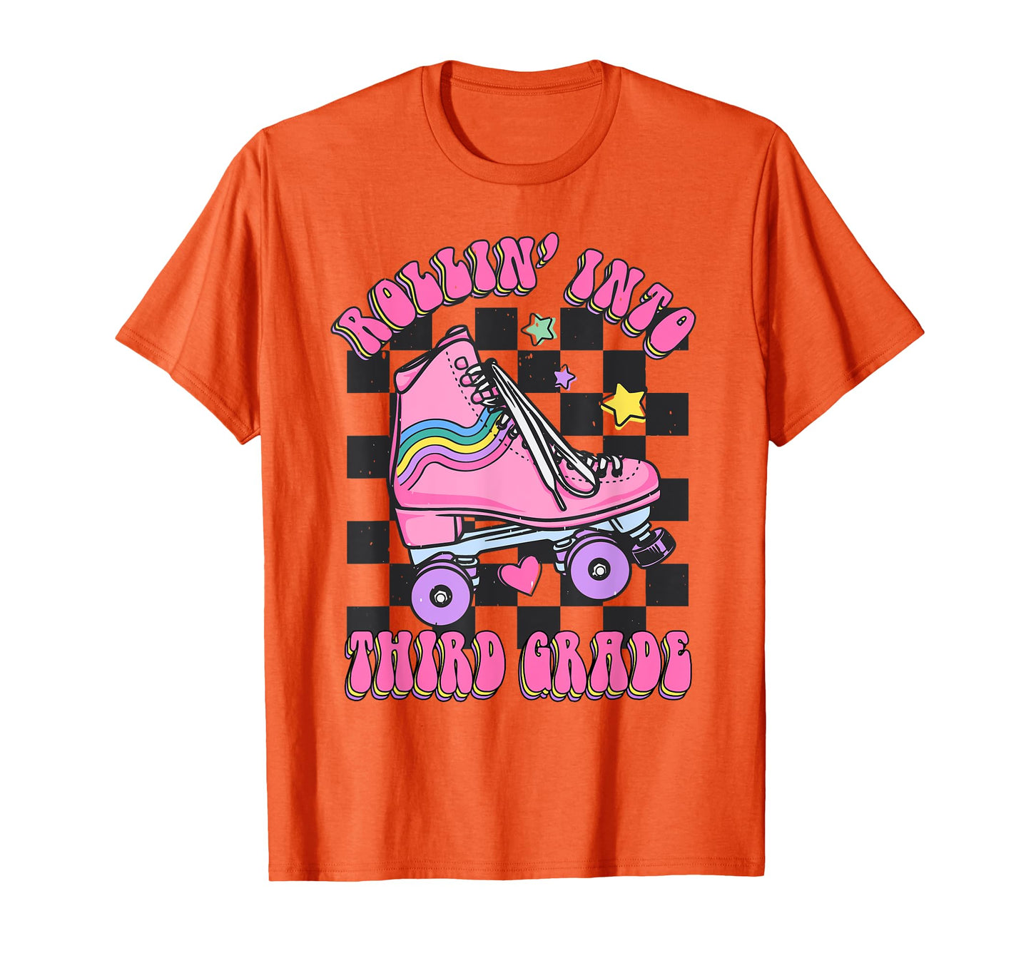 Kids Back To School Skating Rollin Into Third 3rd Grade T-Shirt