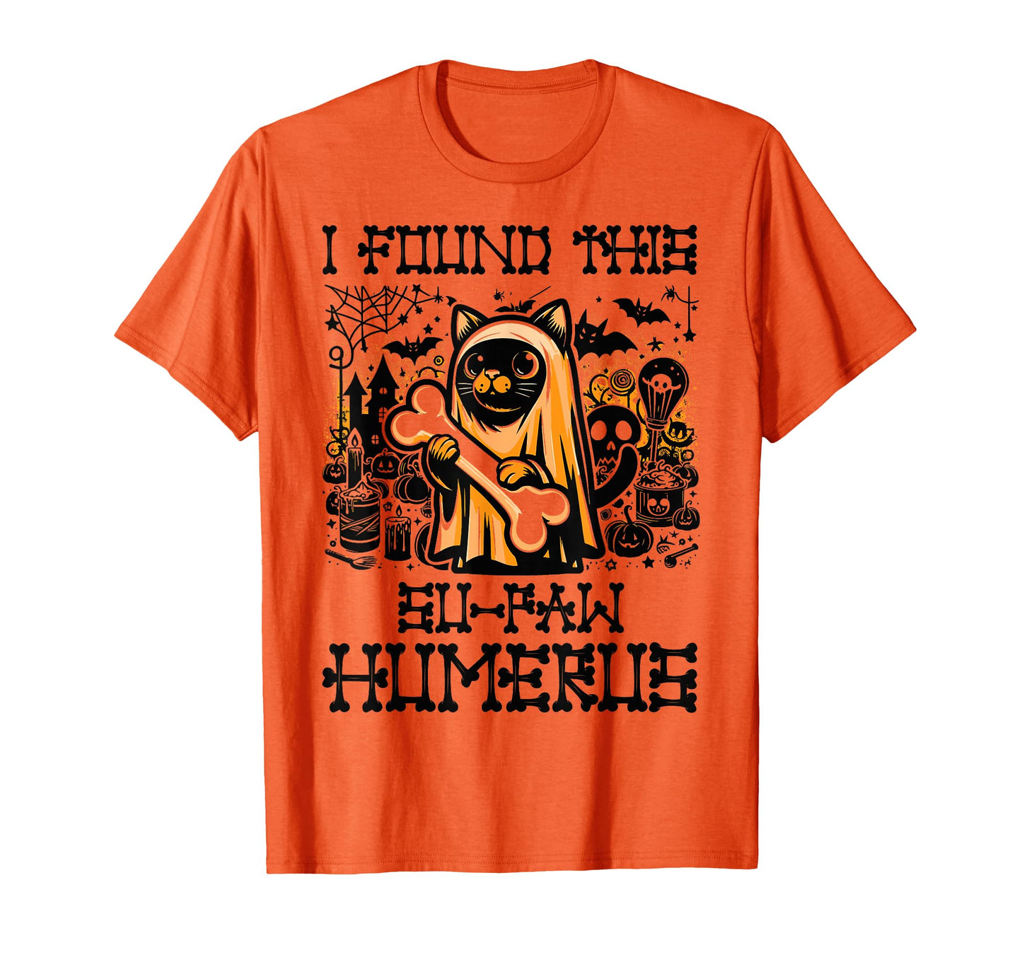 I Found This Su-Paw Humerus - Funny Cat Halloween T-Shirt