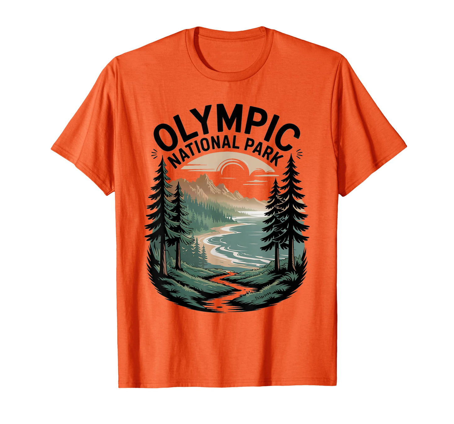 Olympic National Park Retro Camping Hiking US National Park T-Shirt