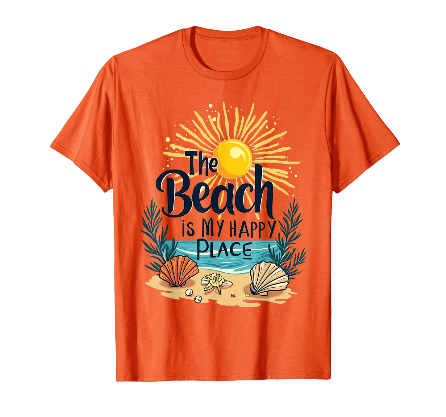 Beach Shirt Women The Beach is My Happy Place Casual Summer T-Shirt