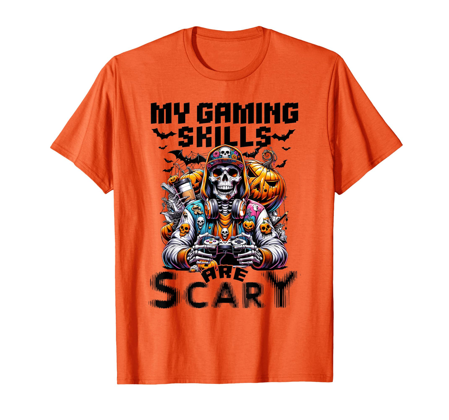 My Gaming Skills are Scary Halloween Gamer Boys Kids T-Shirt
