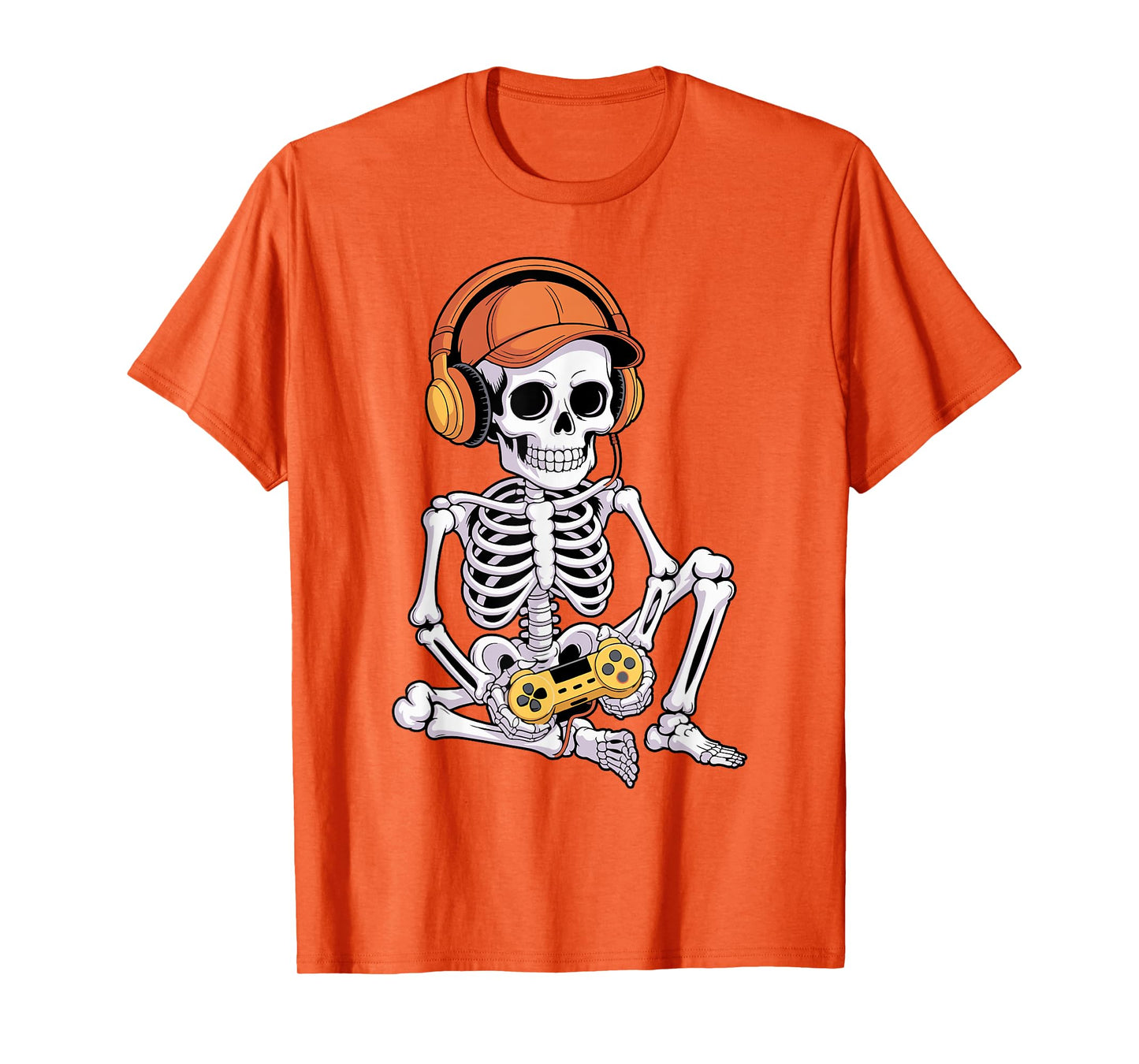 Cool Halloween Skeleton Gamer Video Gaming Boys Girls Kids T-Shirt