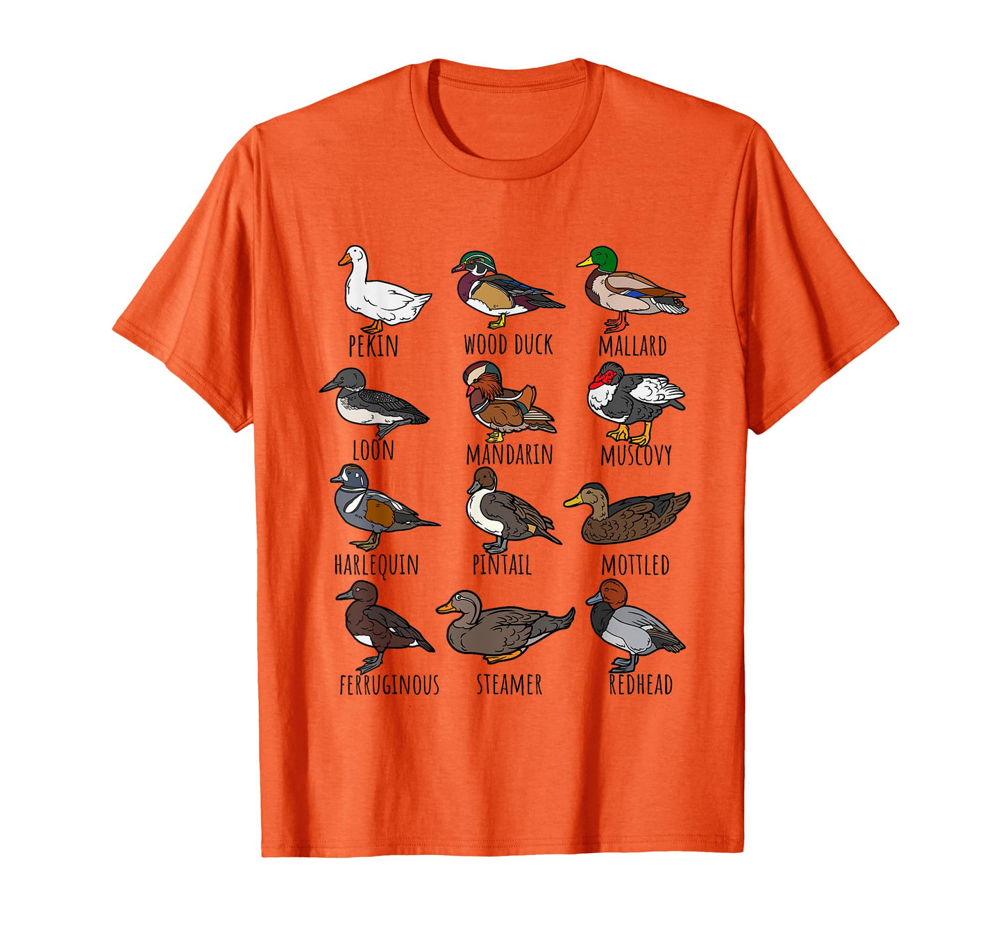 Cute Duck Waterfowl Animal Species Types,Duck Wildlife Lover T-Shirt