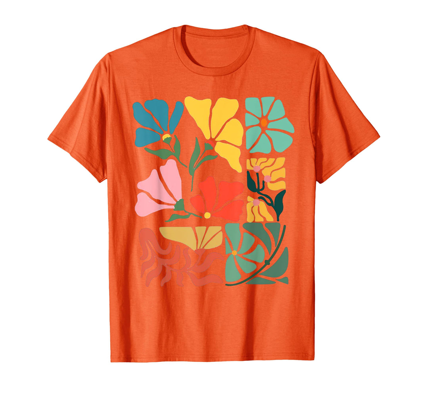 Retro Boho Wildflowers Colorful Graphic Nature Floral T-Shirt