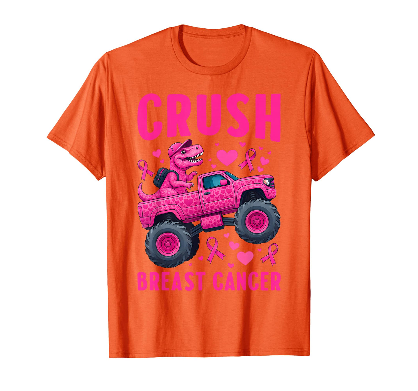 Crush Breast Cancer Awareness Monster Truck Toddler Boy Kids T-Shirt