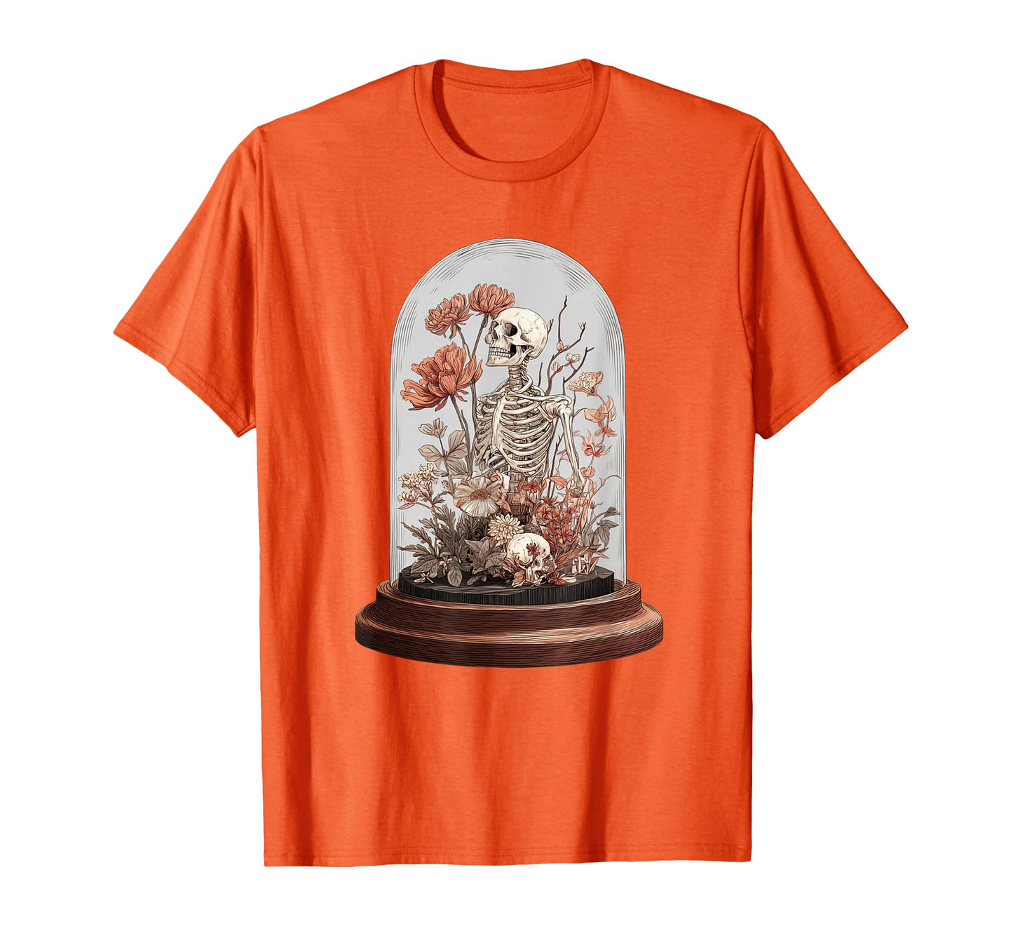 Victorian Gothic Skeleton Floral Terrarium T-Shirt