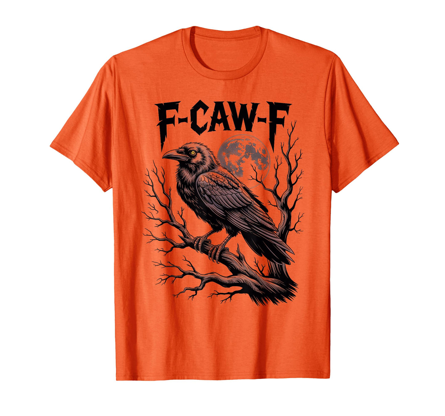 Black Crow F-Caw-F Black Bird Moon T-Shirt