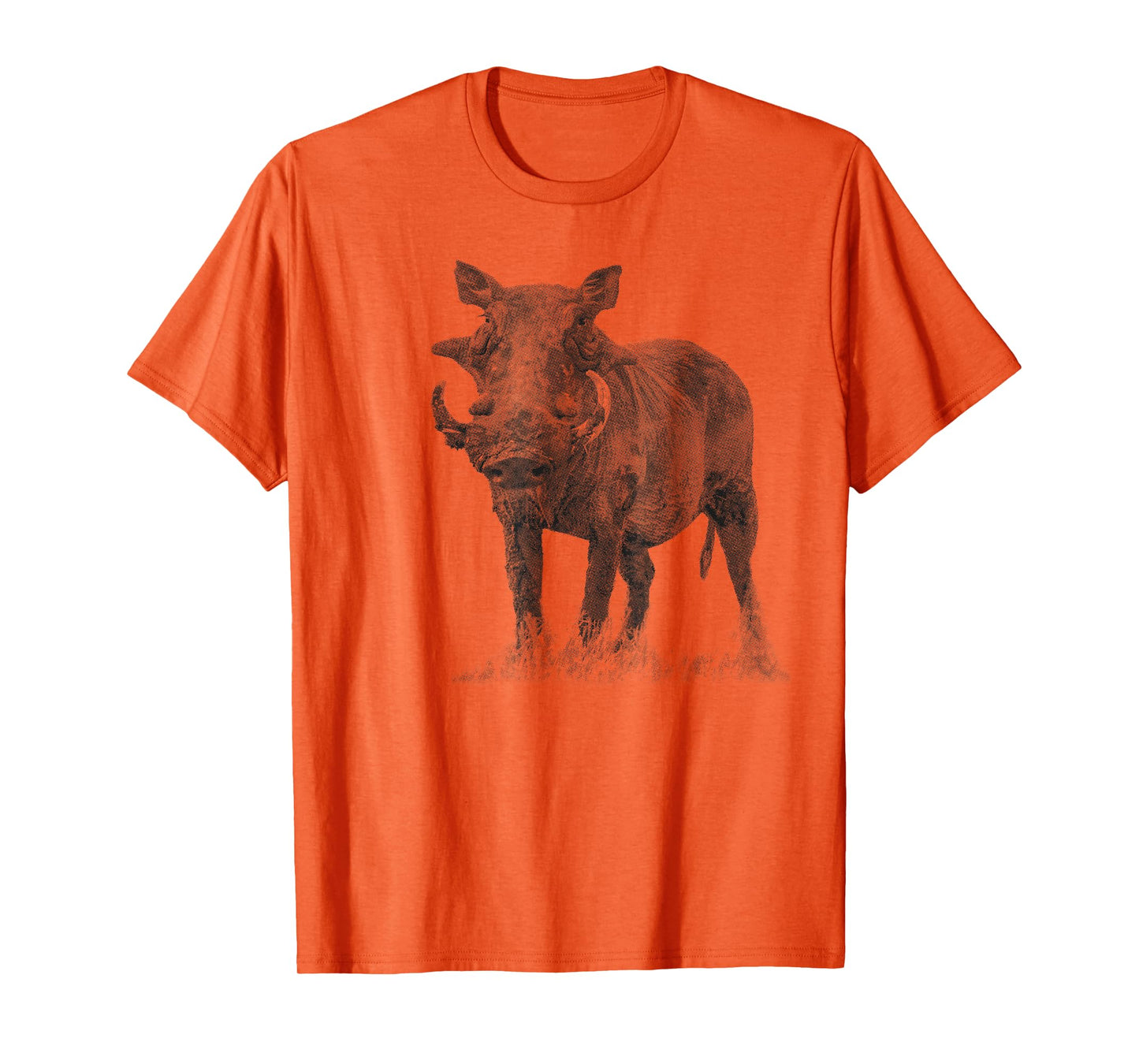 SM's Wild for Africa Apparel Warthog Boar Full Figure Artwork Unisex-Adults T-Shirt Grey Small Animal Print T-Shirt