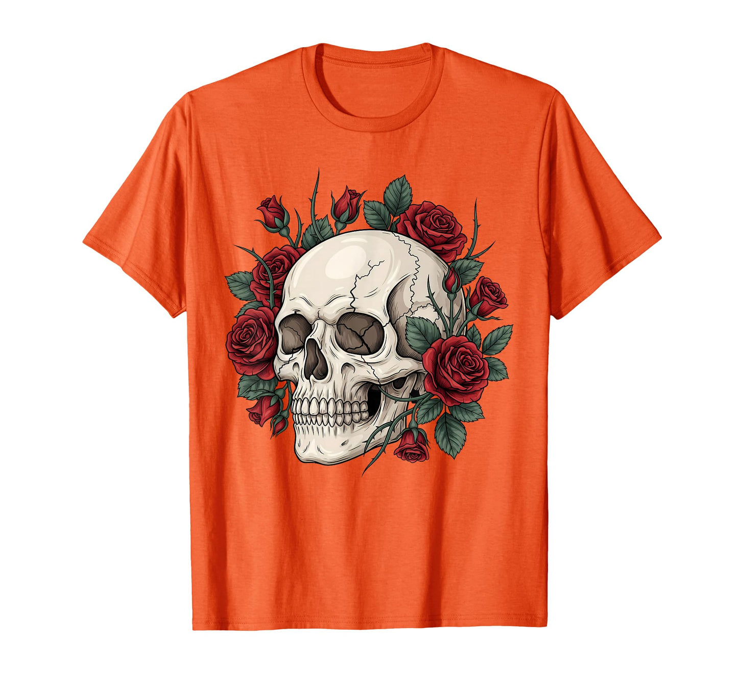 Rose Skeleton Skull Flower Gothic Halloween Costume Floral T-Shirt