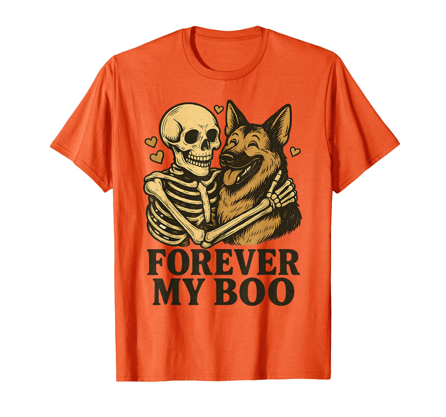 Forever My Boo Halloween Skeleton with German Shepherd Lover T-Shirt