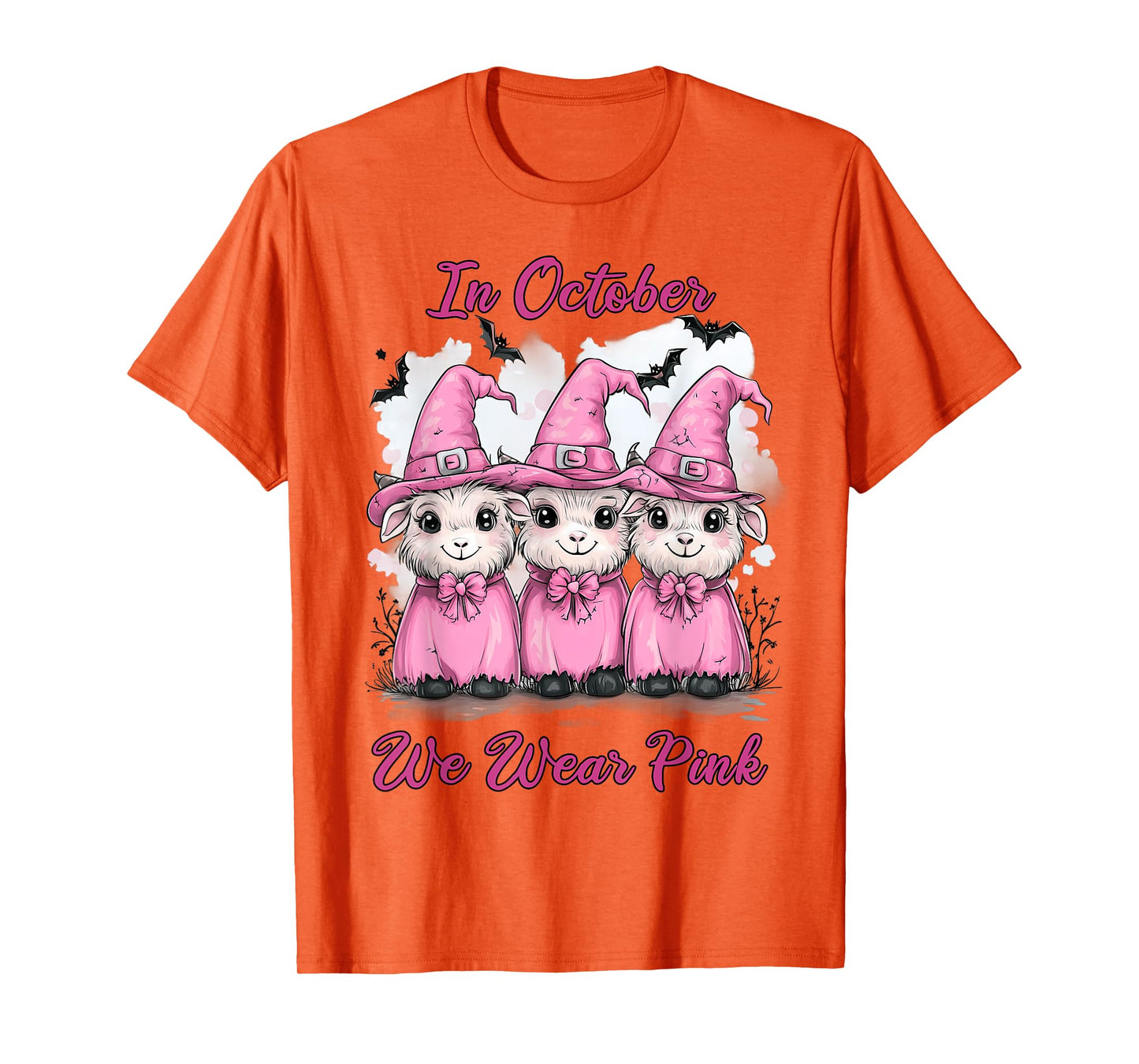 In October We Wear Pink Goat Halloween Breast Cancer Costume T-Shirt