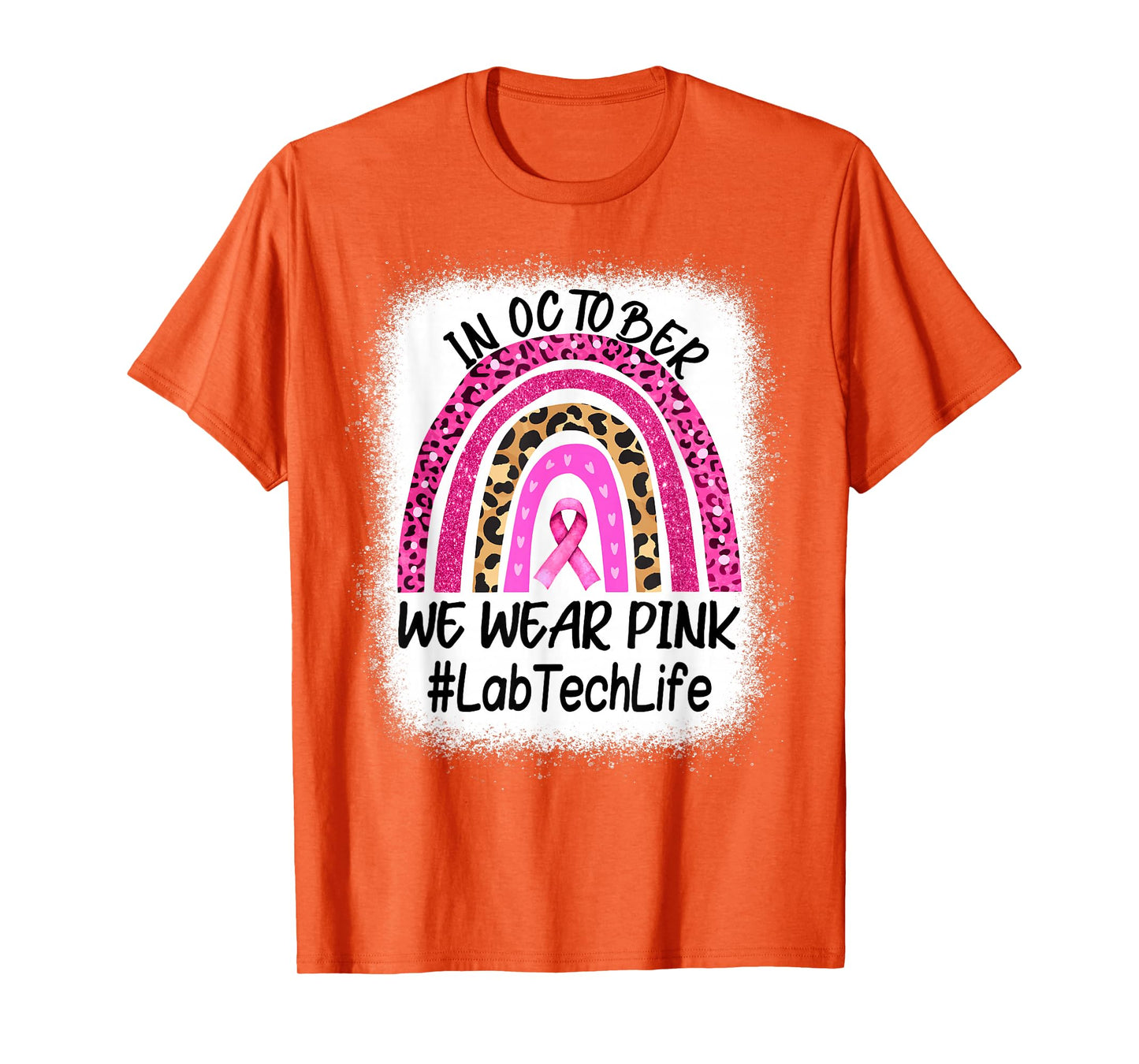 Lab Tech Rainbow Women Breast Cancer Awareness T-Shirt
