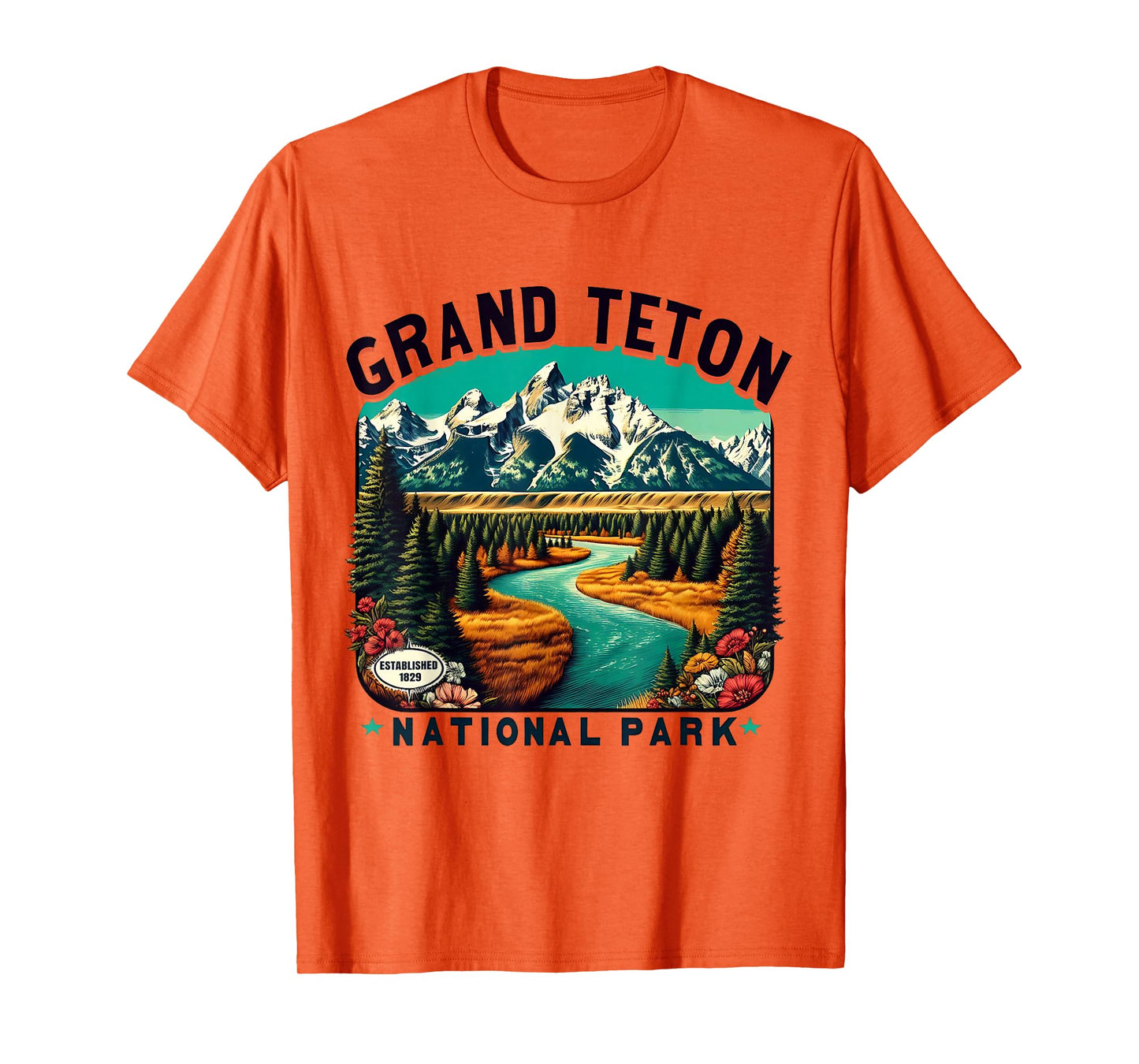 Grand Teton National Park Vintage Nature Art T-Shirt