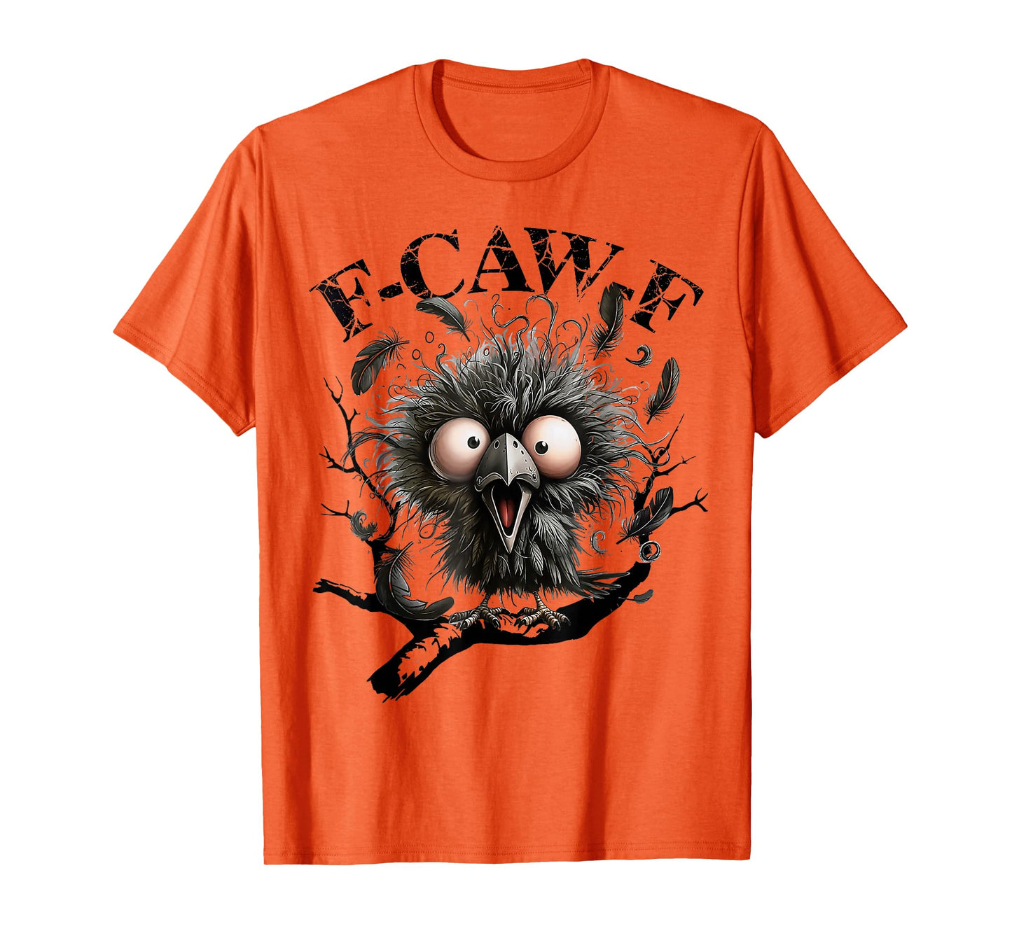 F-Caw-F Black Crow Bird Retro Vintage Gothic Moon T-Shirt