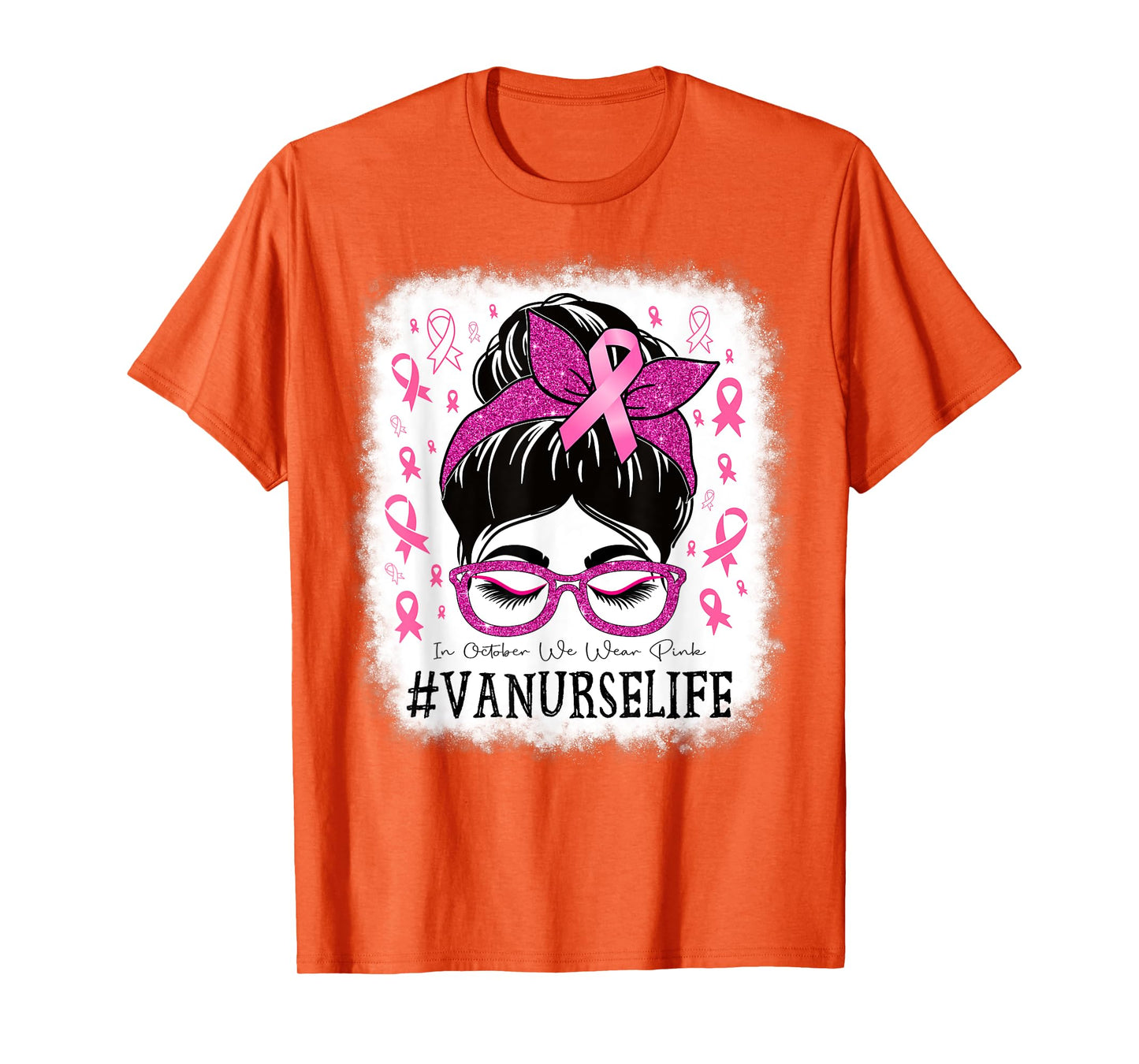 VA Nurse In October We Wear Pink Breast Cancer Awareness T-Shirt