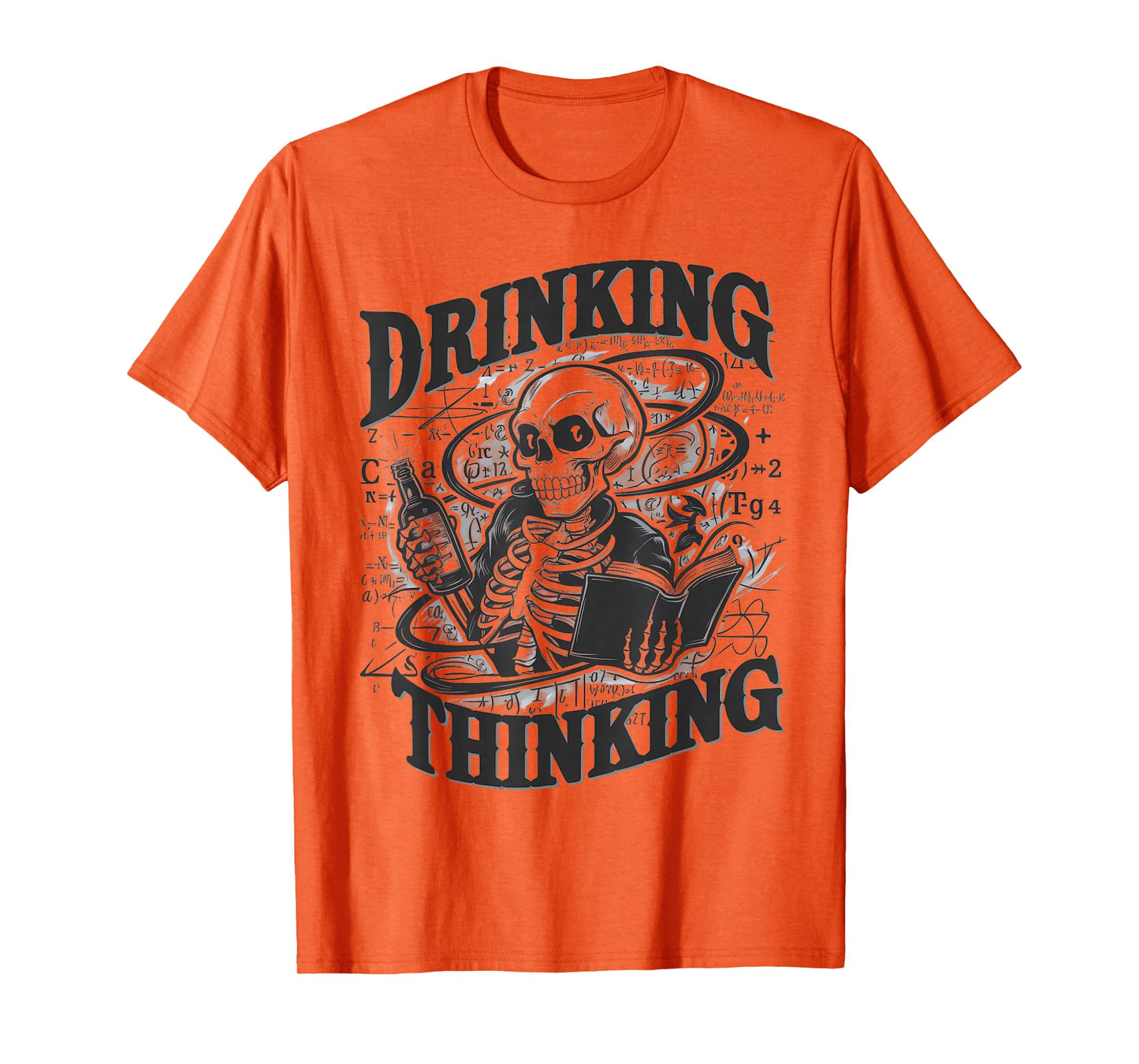 Drinking Thinking:Mathematics with Bottle Halloween Humor T-Shirt