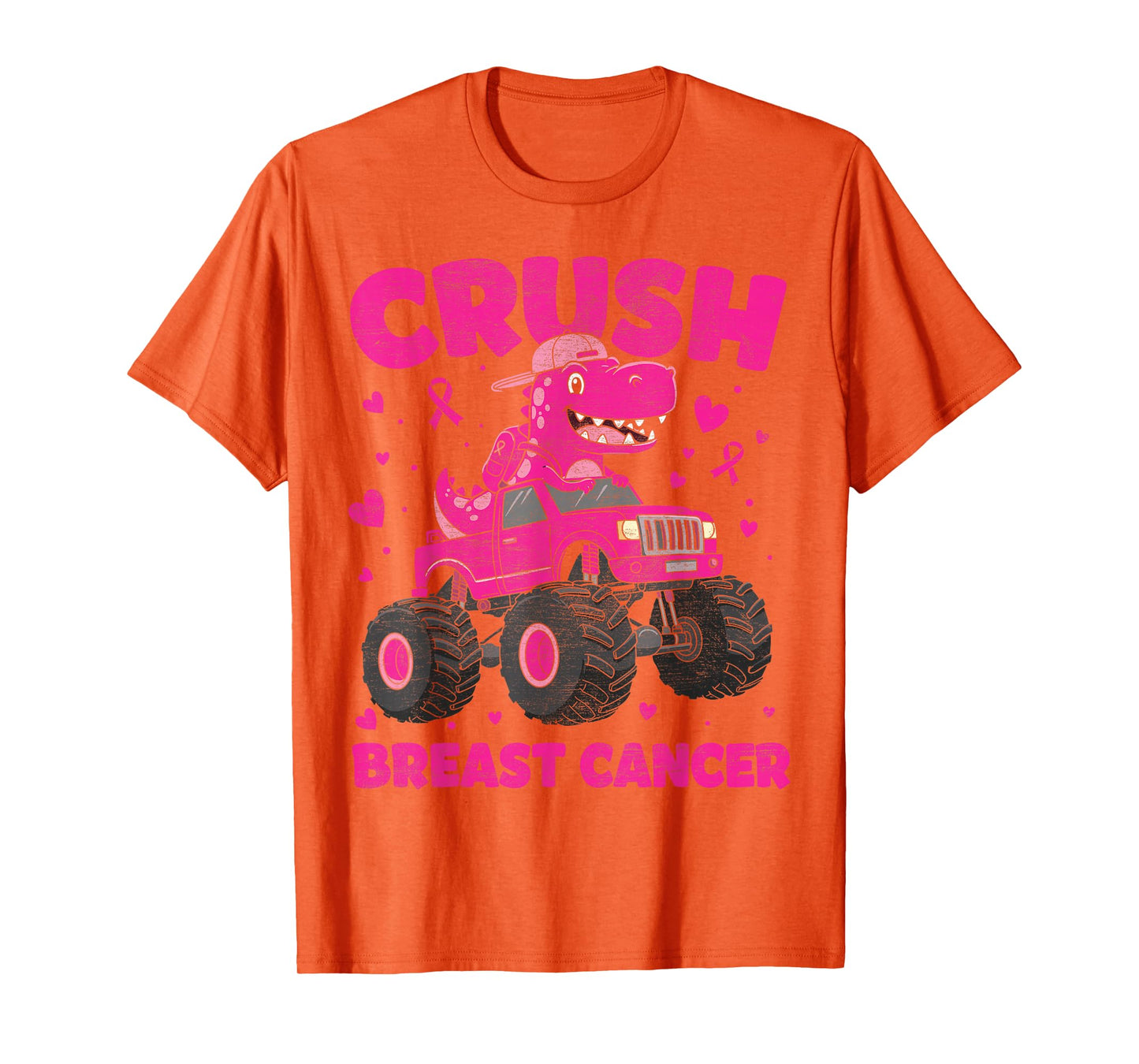 Crush Breast Cancer Awareness Monster Truck Toddler Boy Kids T-Shirt