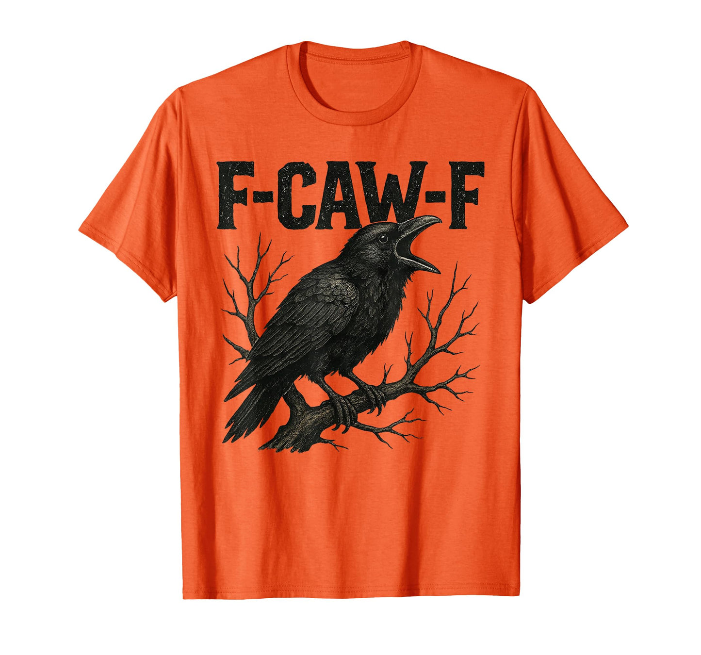 Black Crow, F-Caw-F Funny Black Bird Moon Gothic Adult Humor T-Shirt