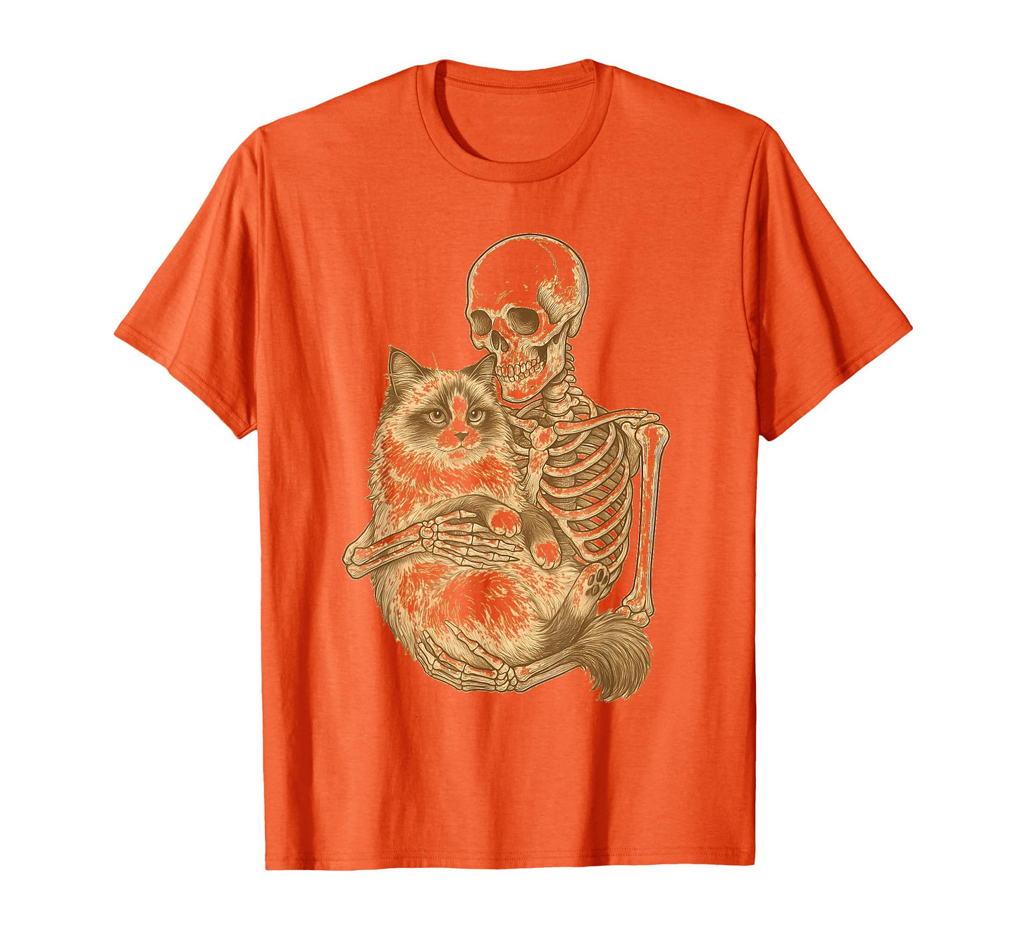 Skeleton Hugging Ragdoll Cat T-Shirt